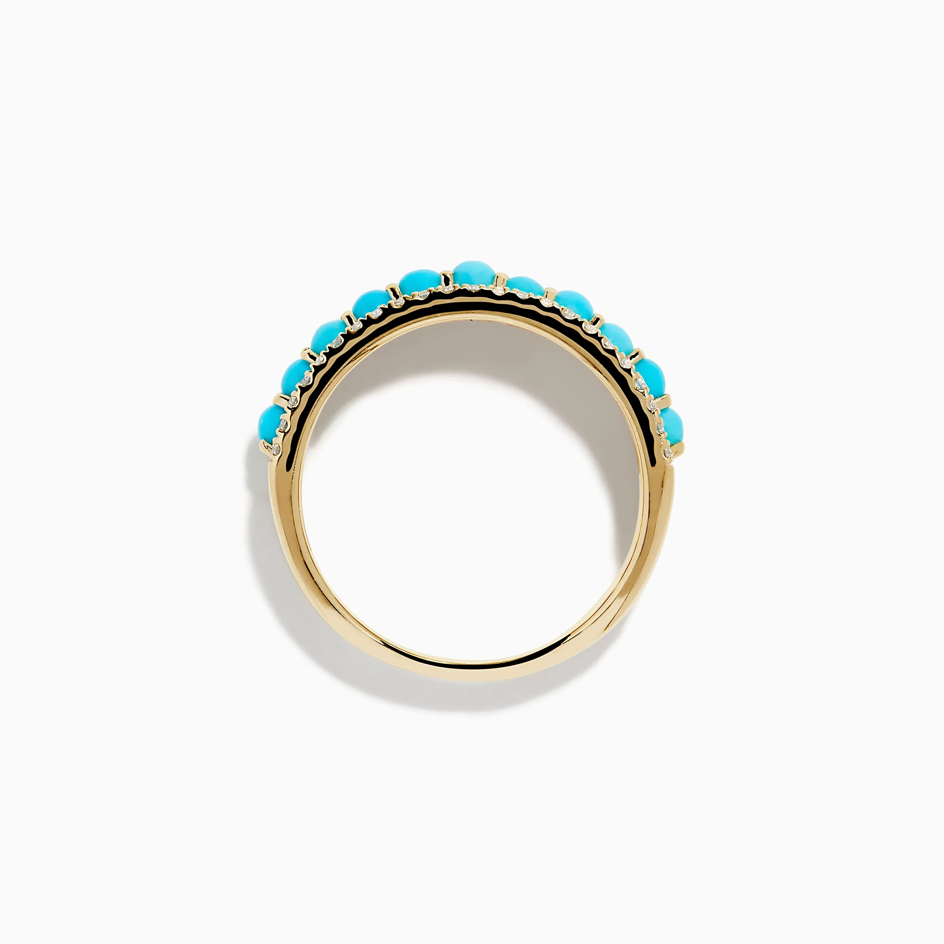 14K Yellow Gold Turquoise and Diamond Wedding Band sold by Effy product image thumbnail 3