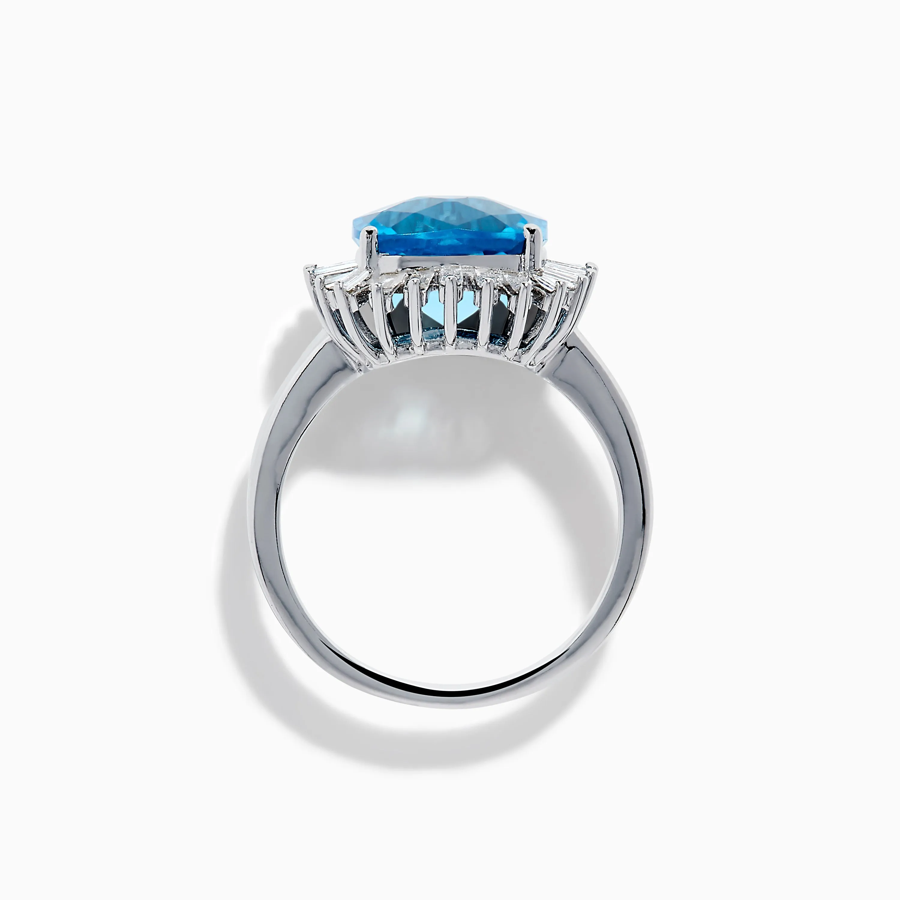 Ocean Bleu 14K White Gold Blue Topaz and Diamond Halo Ring sold by Effy product image thumbnail 3