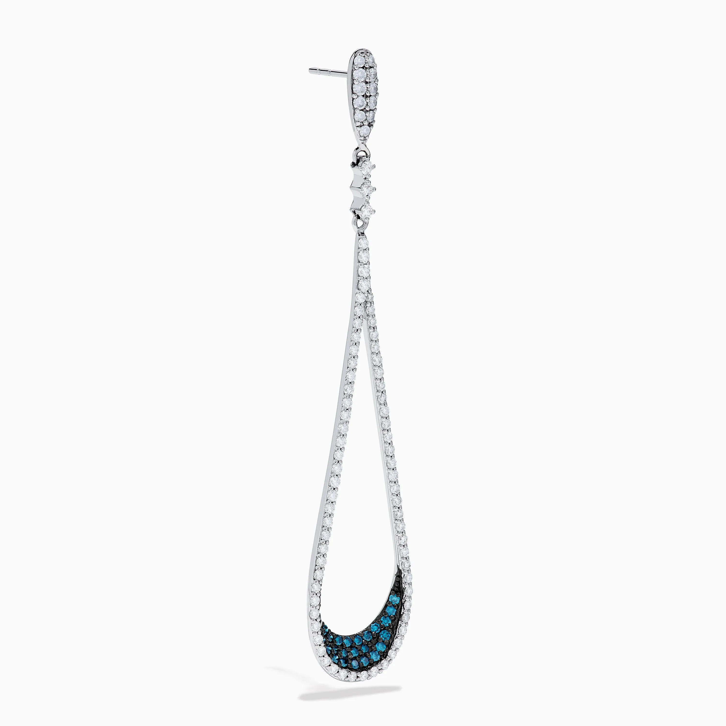 14K White Gold Blue and White Diamond Drop Earrings sold by Effy product image thumbnail 3