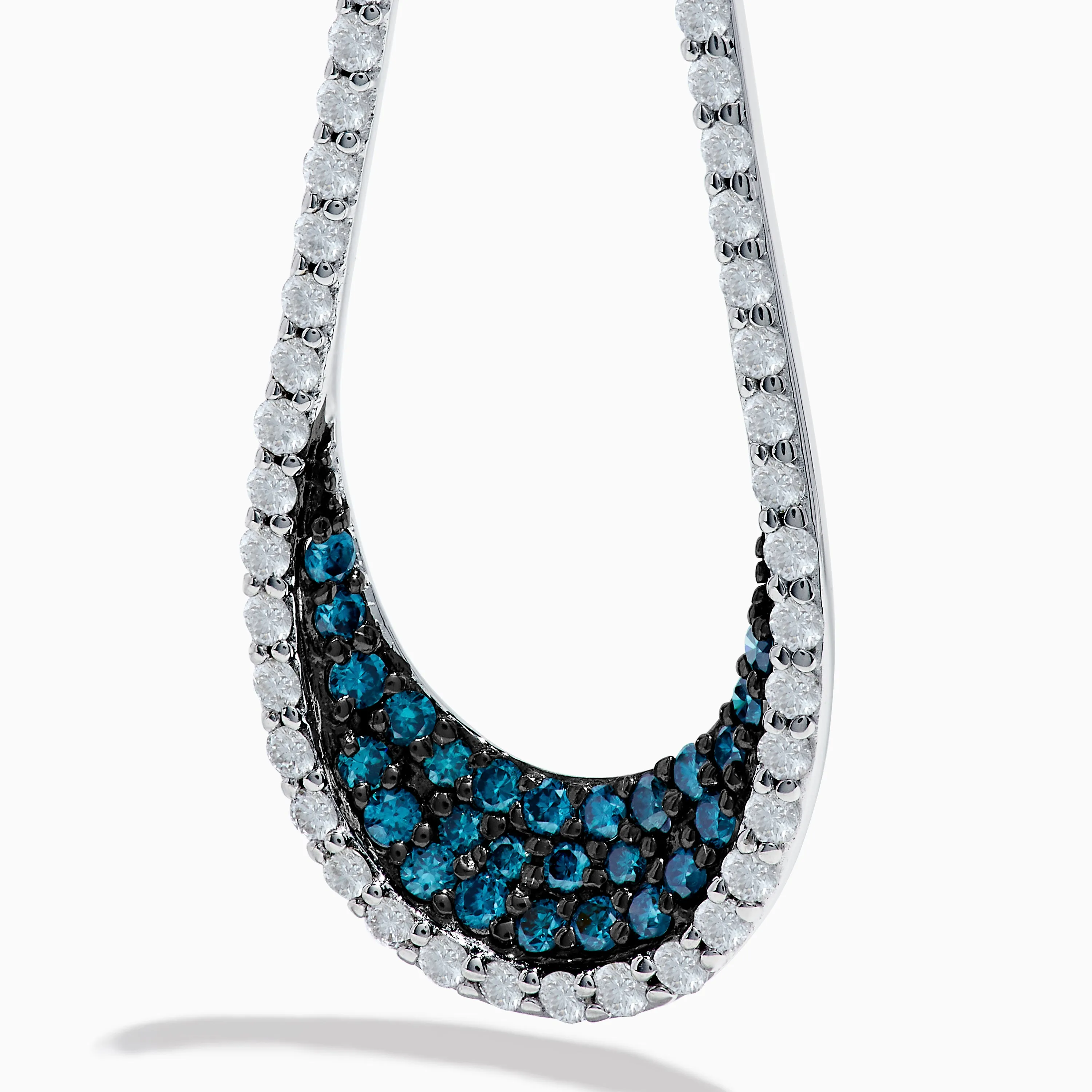 14K White Gold Blue and White Diamond Drop Earrings sold by Effy product image thumbnail 2