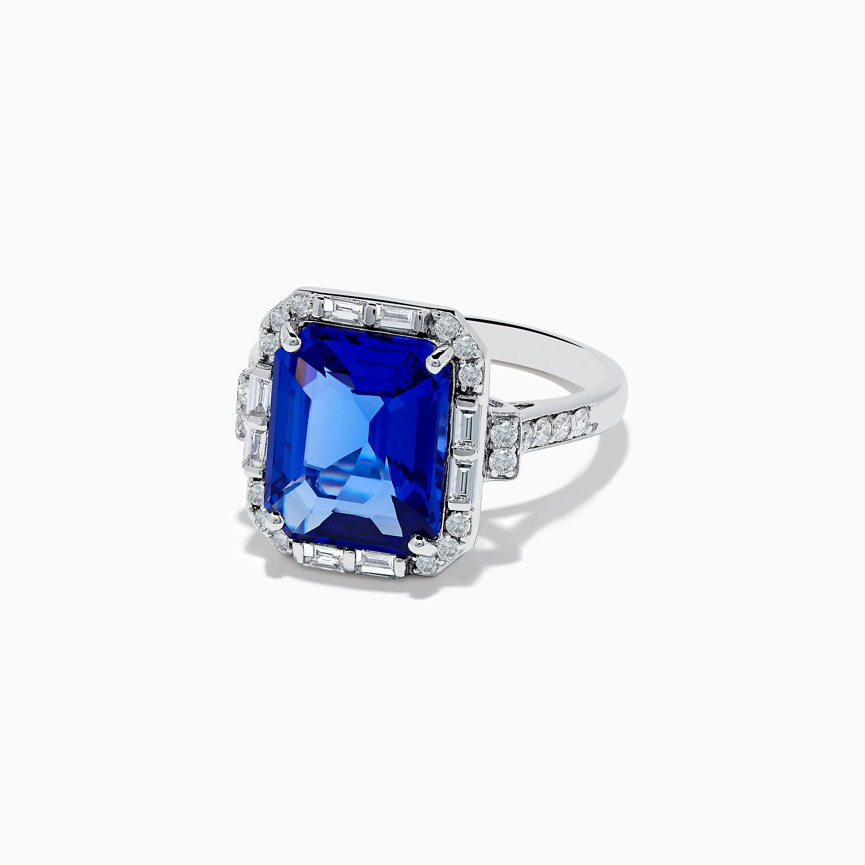 Nahla Siri 14K White Gold Emerald Cut Tanzanite and Diamond Ring sold by Effy product image thumbnail 2