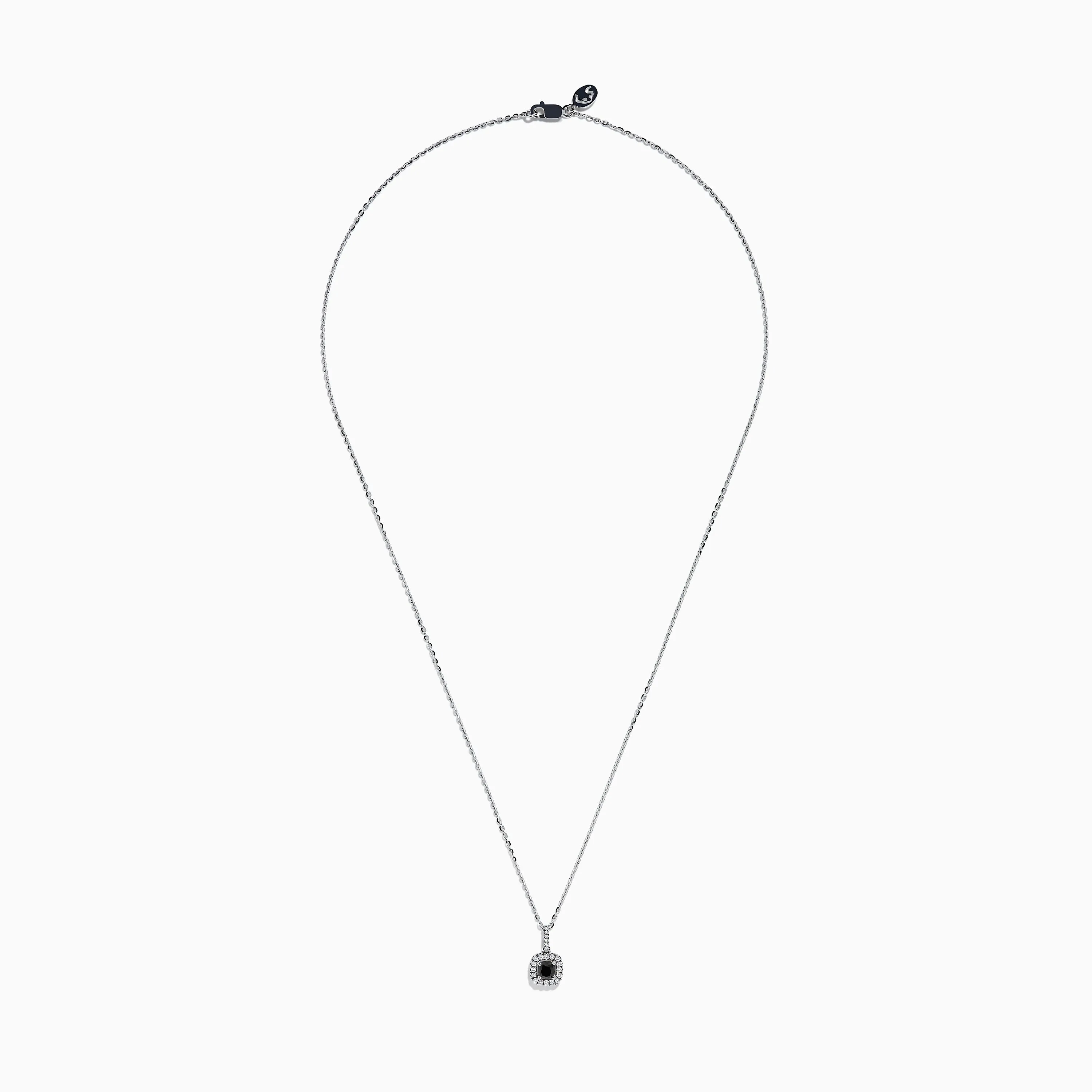 14K White Gold Black and White Diamond Halo Pendant sold by Effy product image thumbnail 3
