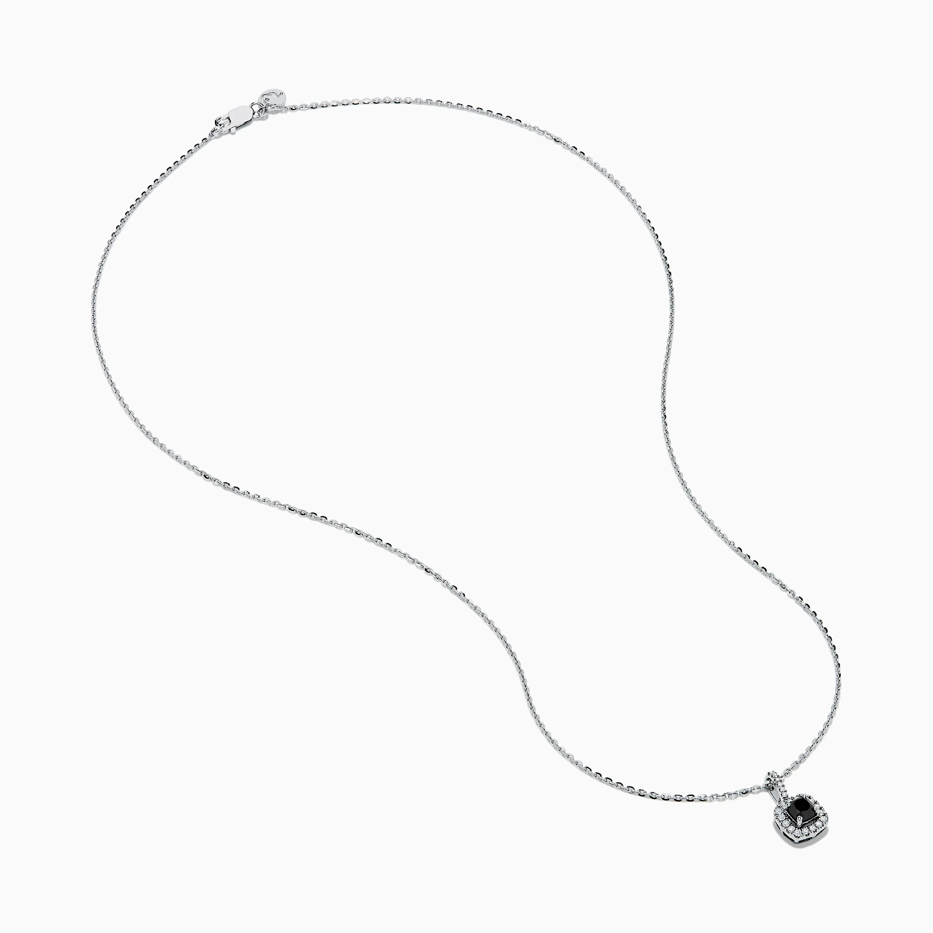 14K White Gold Black and White Diamond Halo Pendant sold by Effy product image thumbnail 2