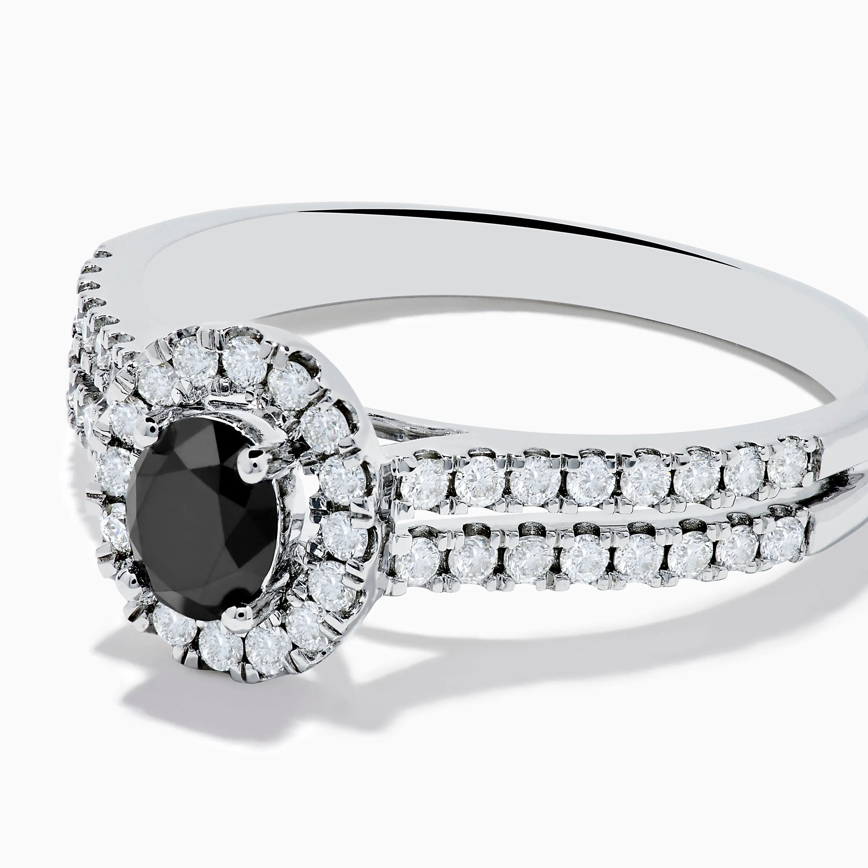 14K White Gold White and Black Diamond Halo Ring sold by Effy product image thumbnail 2