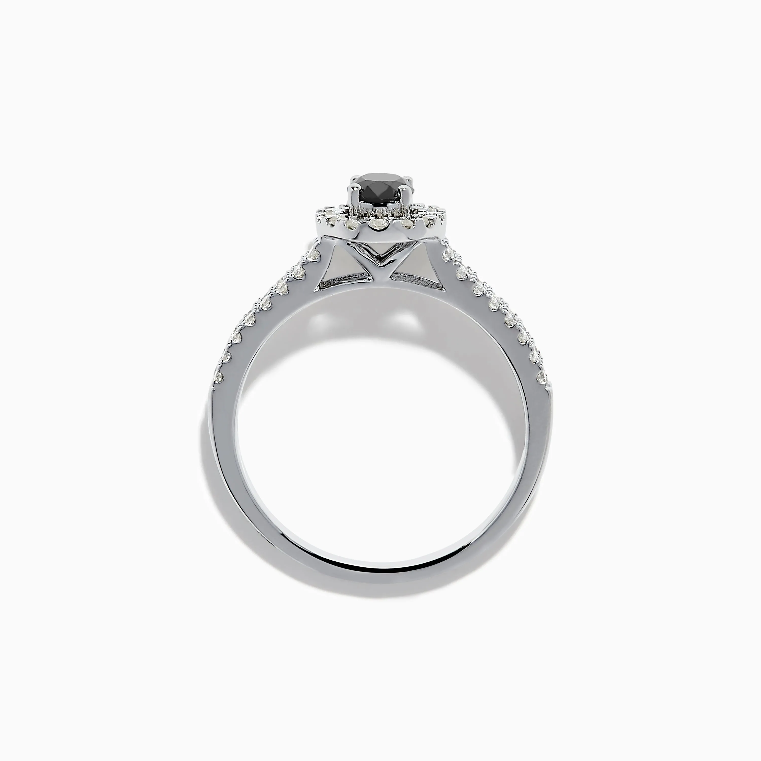 14K White Gold White and Black Diamond Halo Ring sold by Effy product image thumbnail 3