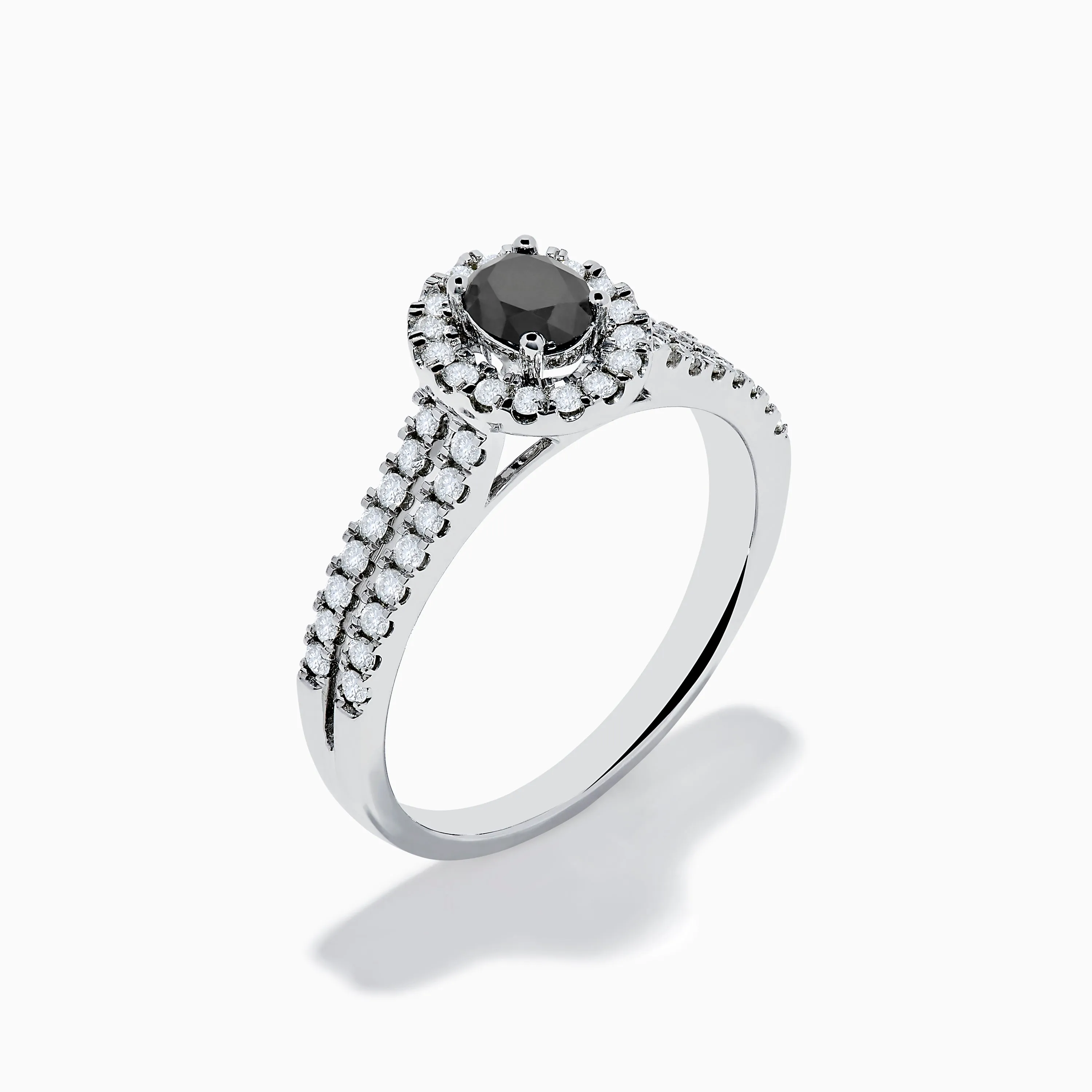 14K White Gold White and Black Diamond Halo Ring sold by Effy product image thumbnail 4