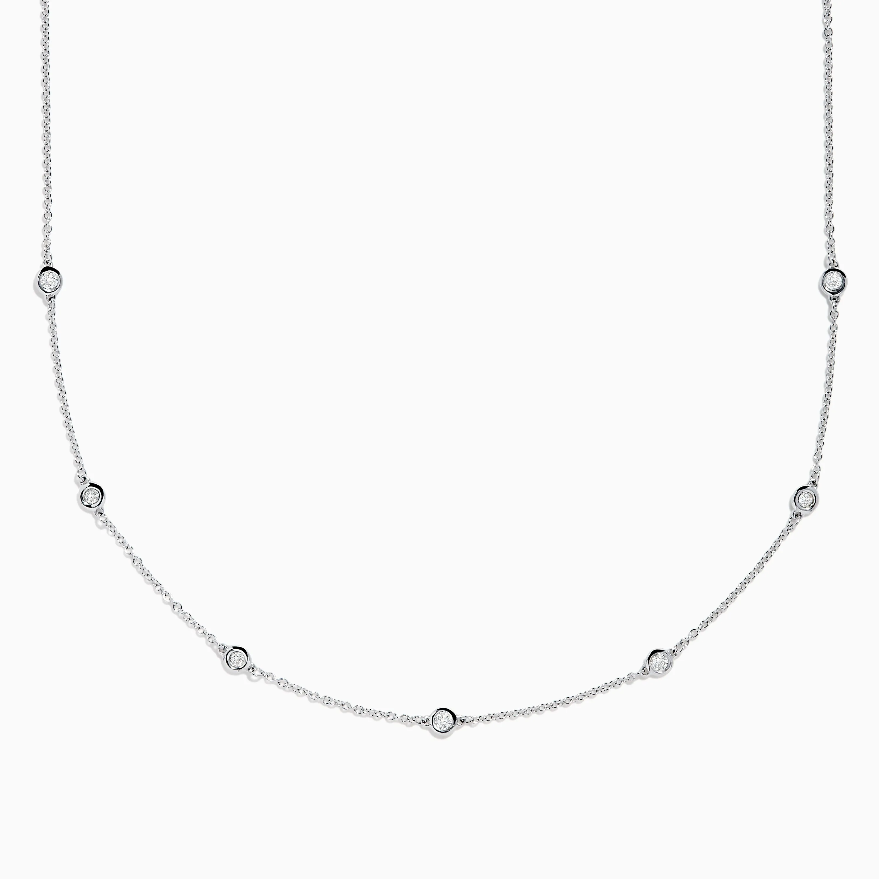Pave Classica 14K White Gold Diamond Bezel Station Necklace and Bracelet Set sold by Effy product image thumbnail 4