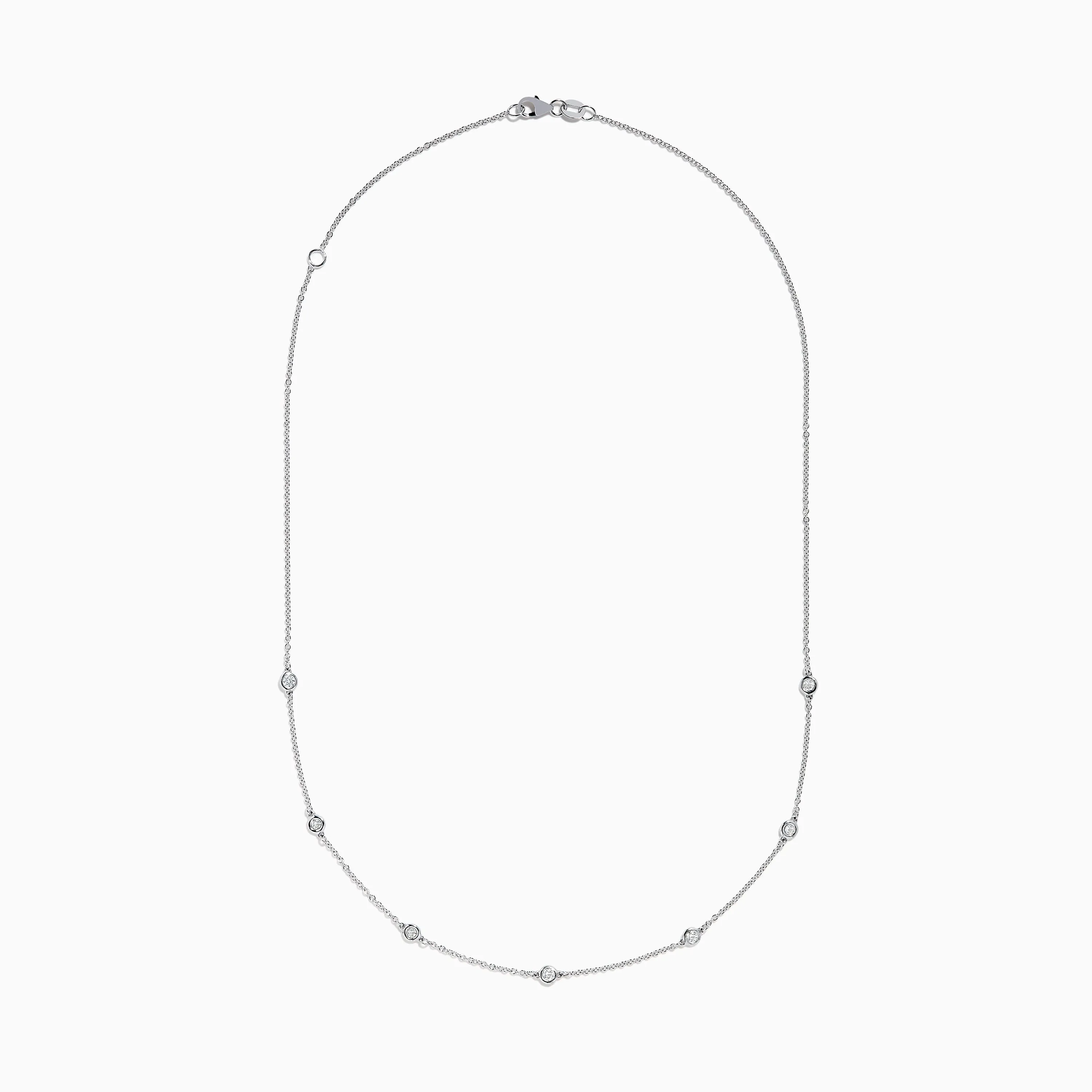 Pave Classica 14K White Gold Diamond Bezel Station Necklace and Bracelet Set sold by Effy product image thumbnail 3