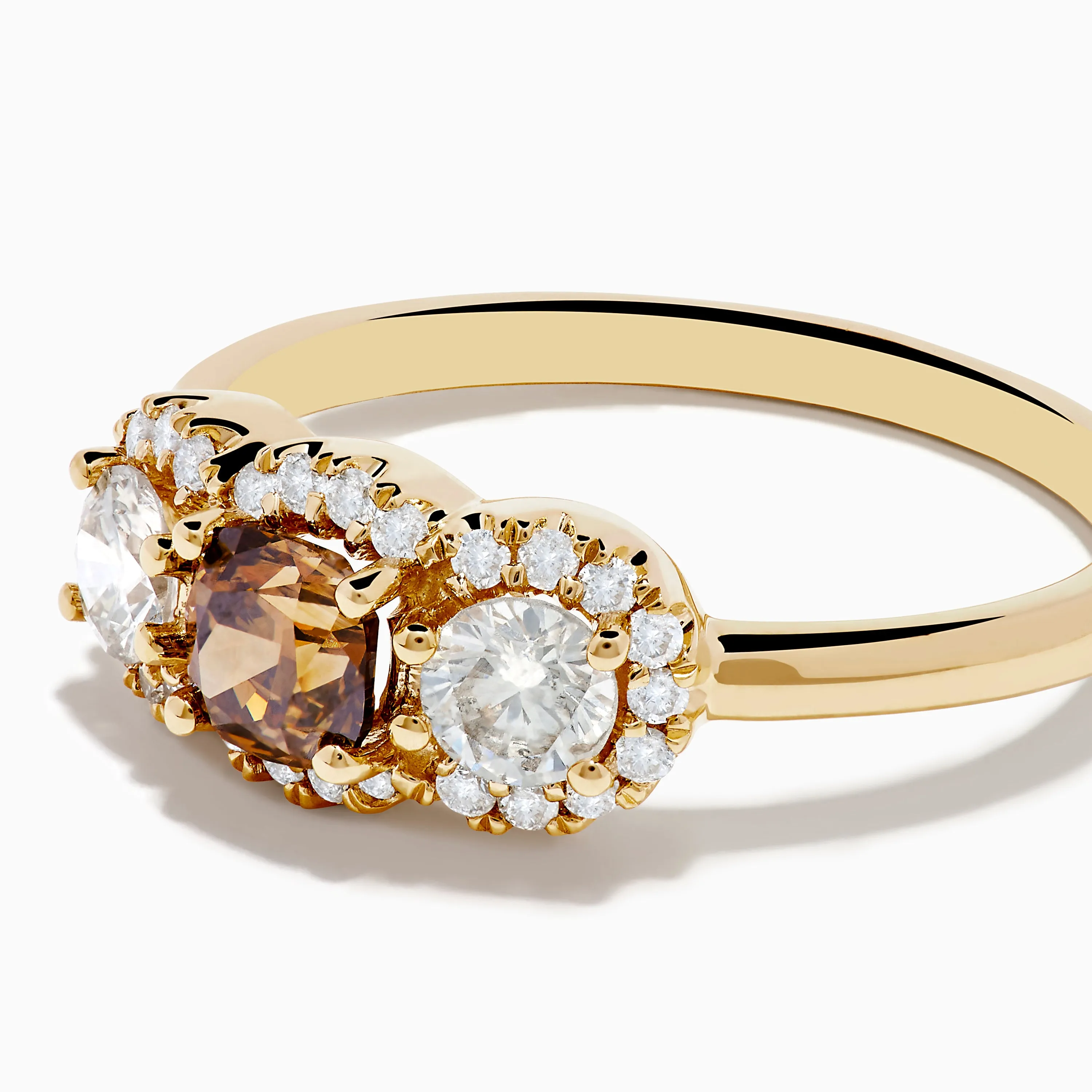 Espresso 14K Yellow Gold Brown Diamond 3-Stone Ring sold by Effy product image thumbnail 2