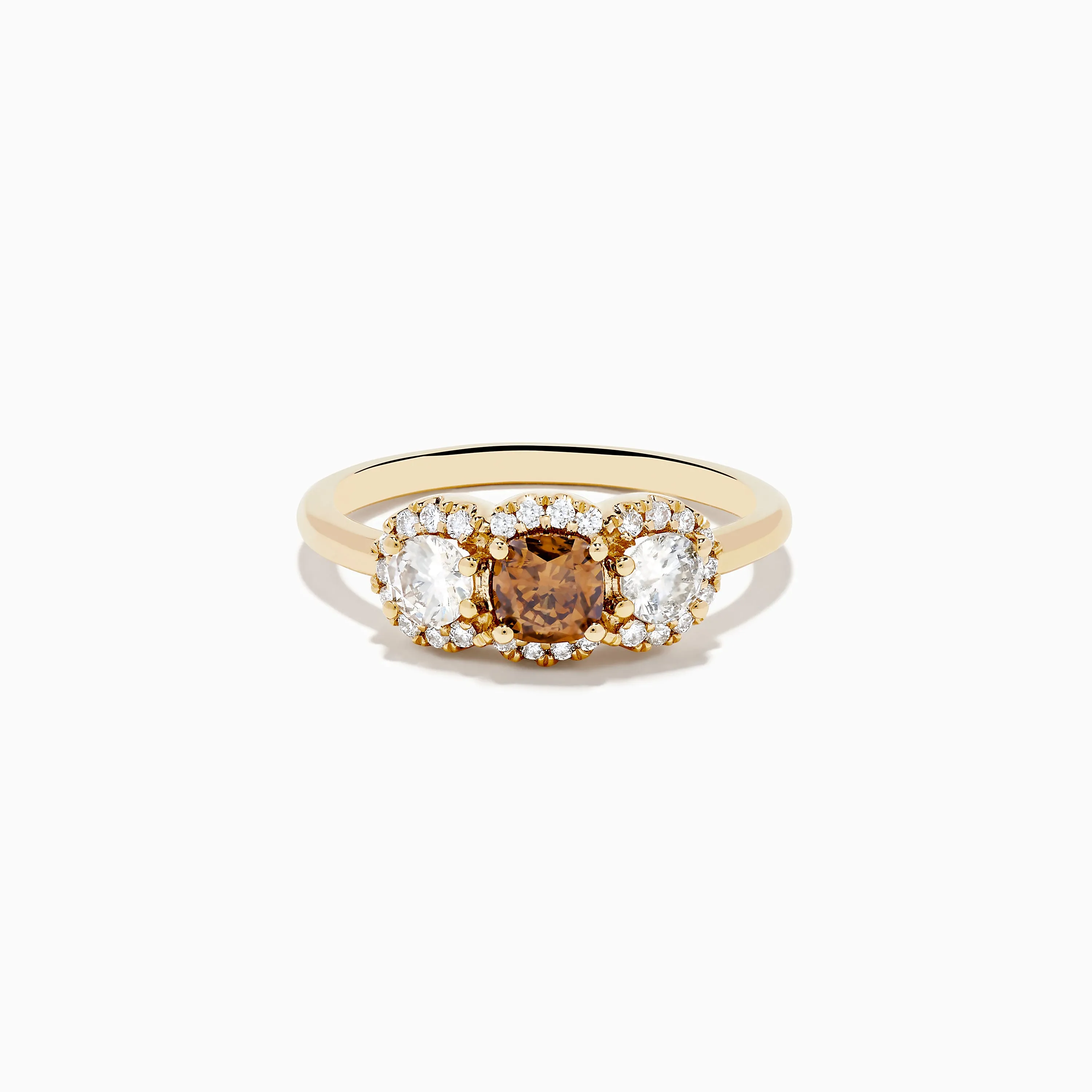 Espresso 14K Yellow Gold Brown Diamond 3-Stone Ring sold by Effy