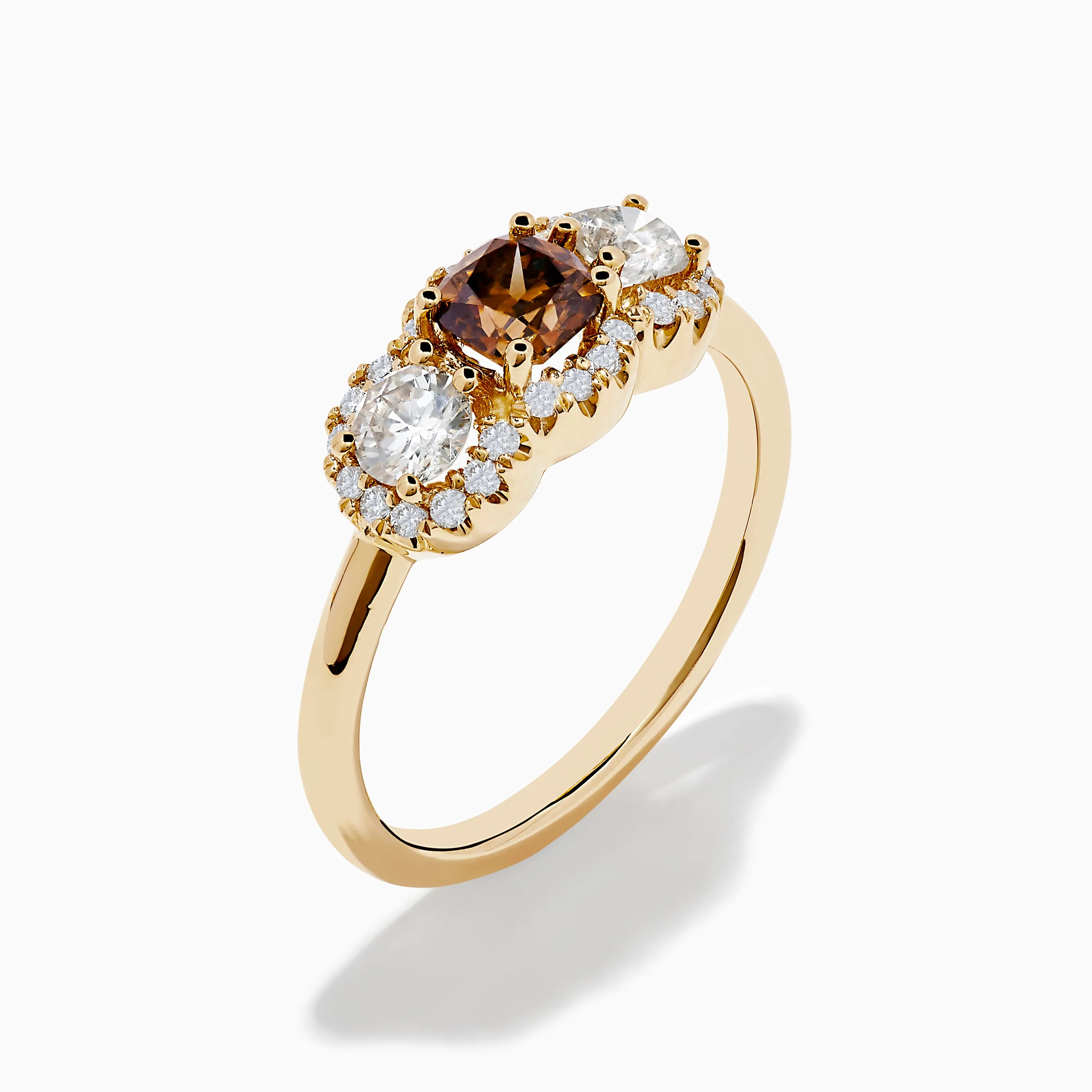 Espresso 14K Yellow Gold Brown Diamond 3-Stone Ring sold by Effy product image thumbnail 4