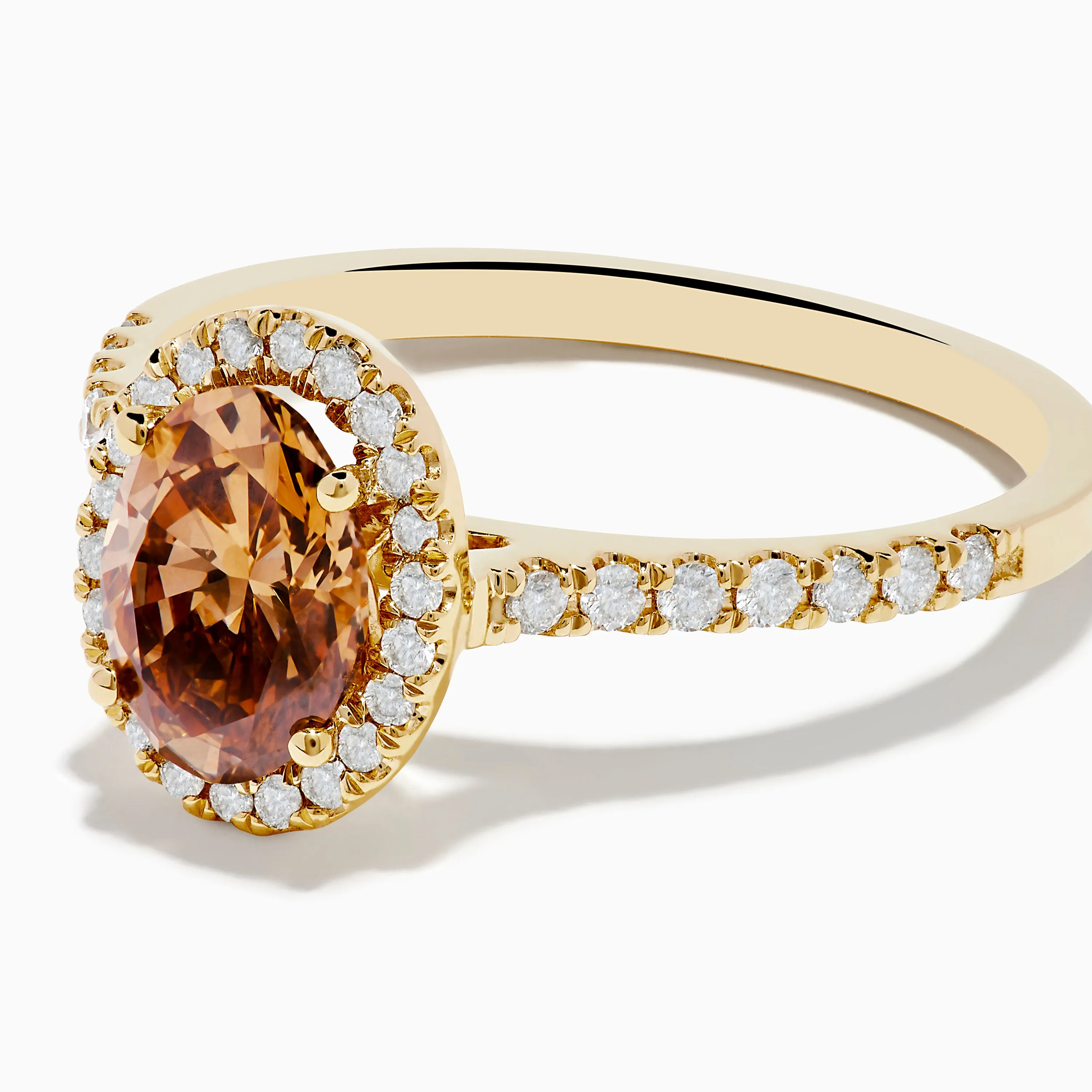 Espresso 14K Yellow Gold Brown Diamond Halo Ring sold by Effy product image thumbnail 2