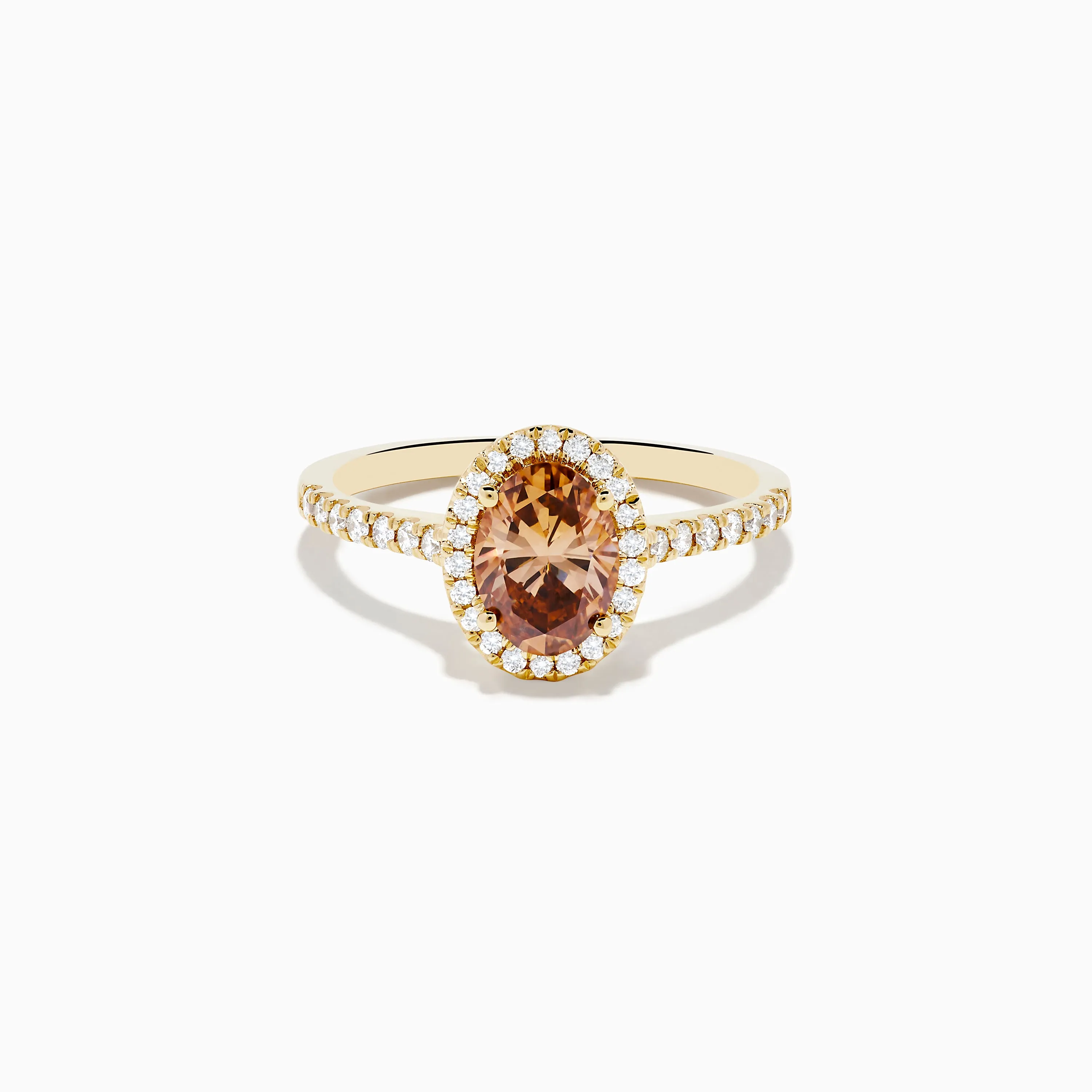 Espresso 14K Yellow Gold Brown Diamond Halo Ring sold by Effy