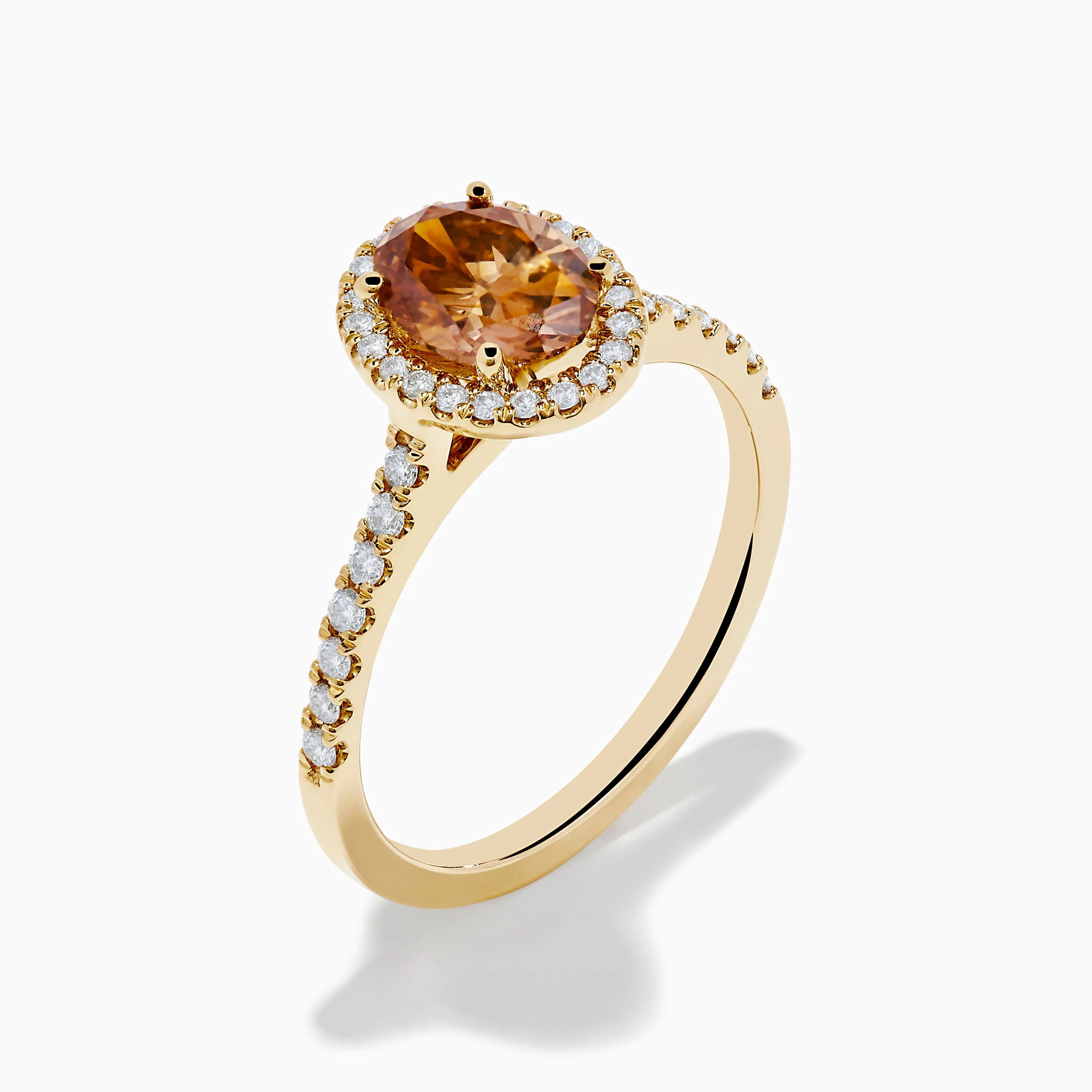 Espresso 14K Yellow Gold Brown Diamond Halo Ring sold by Effy product image thumbnail 4