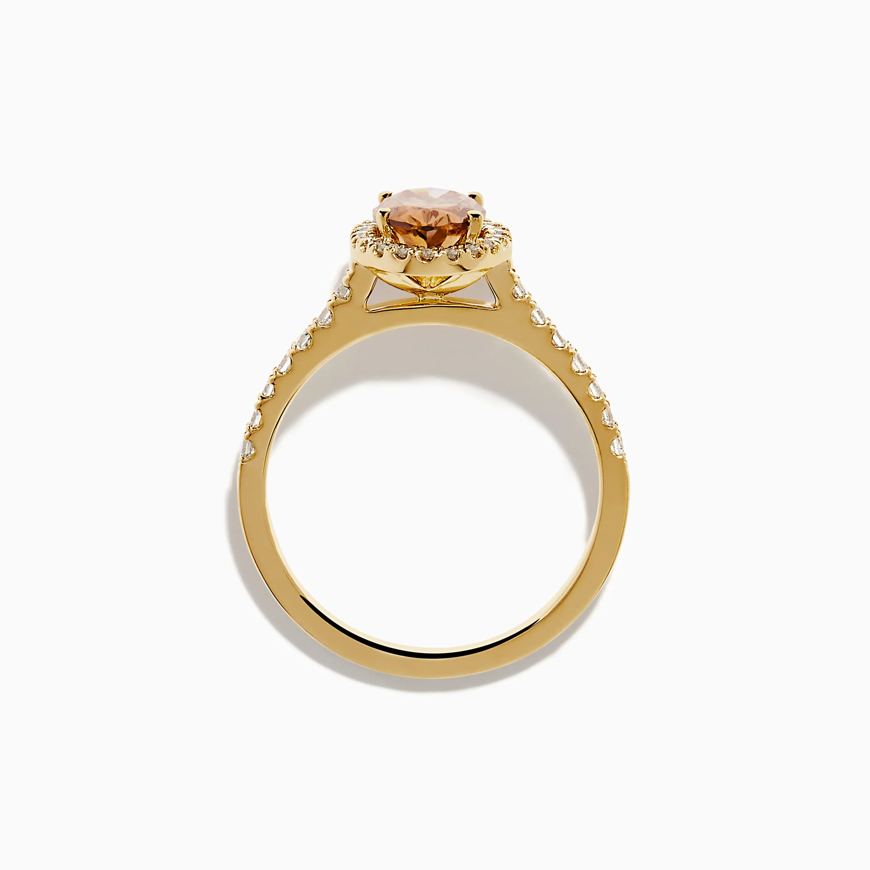 Espresso 14K Yellow Gold Brown Diamond Halo Ring sold by Effy product image thumbnail 3