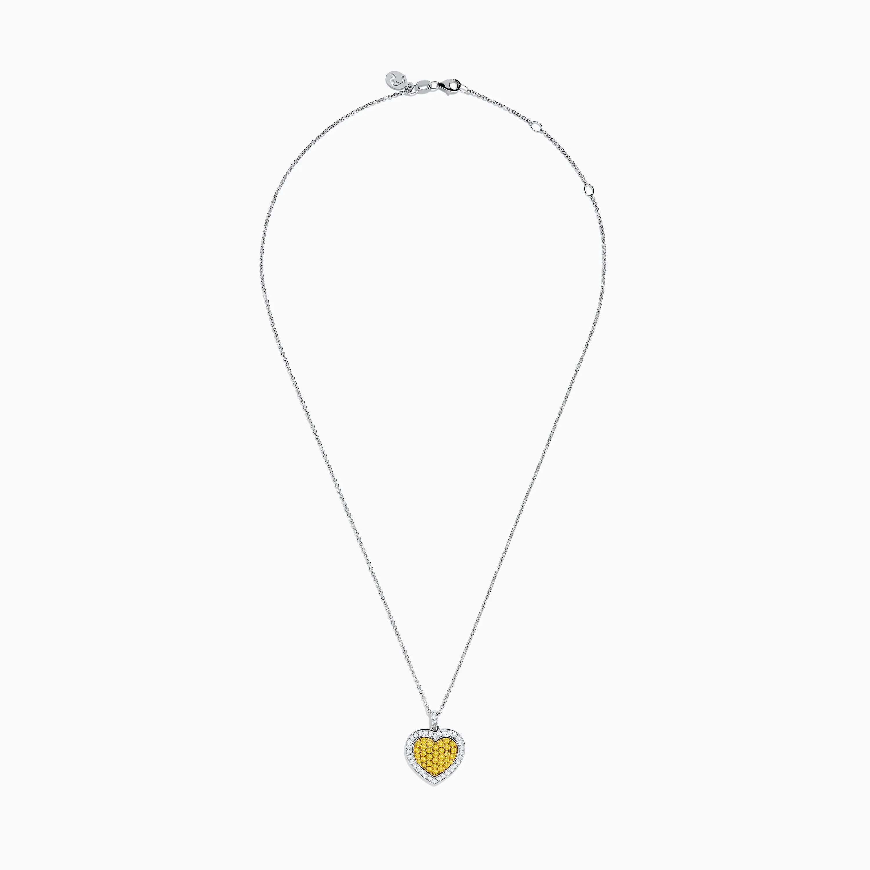 18K Two Tone Gold White and Yellow Diamond Heart Cluster Pendant sold by Effy product image thumbnail 3
