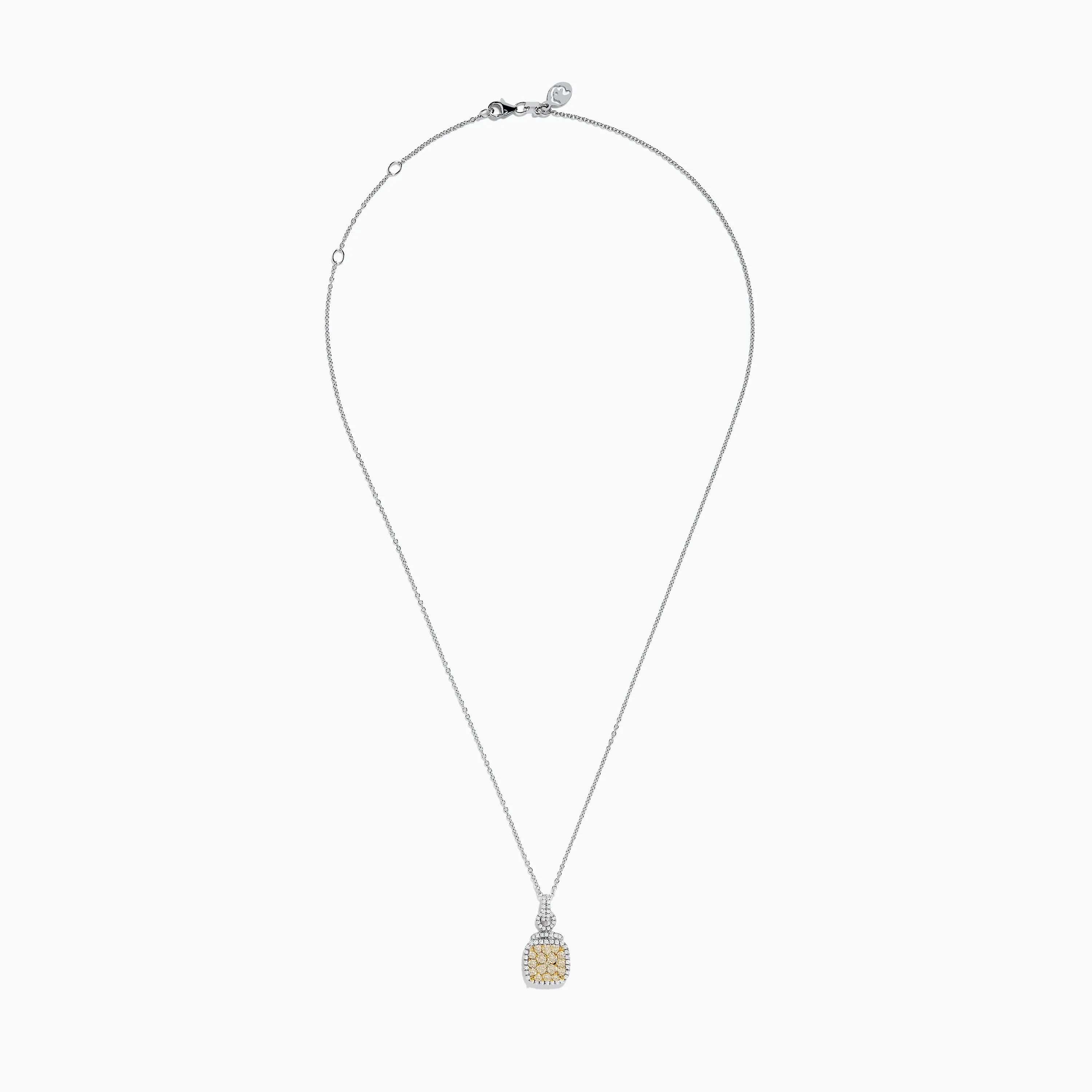 14K Two Tone Gold White and Yellow Diamond Cluster Pendant sold by Effy product image thumbnail 3