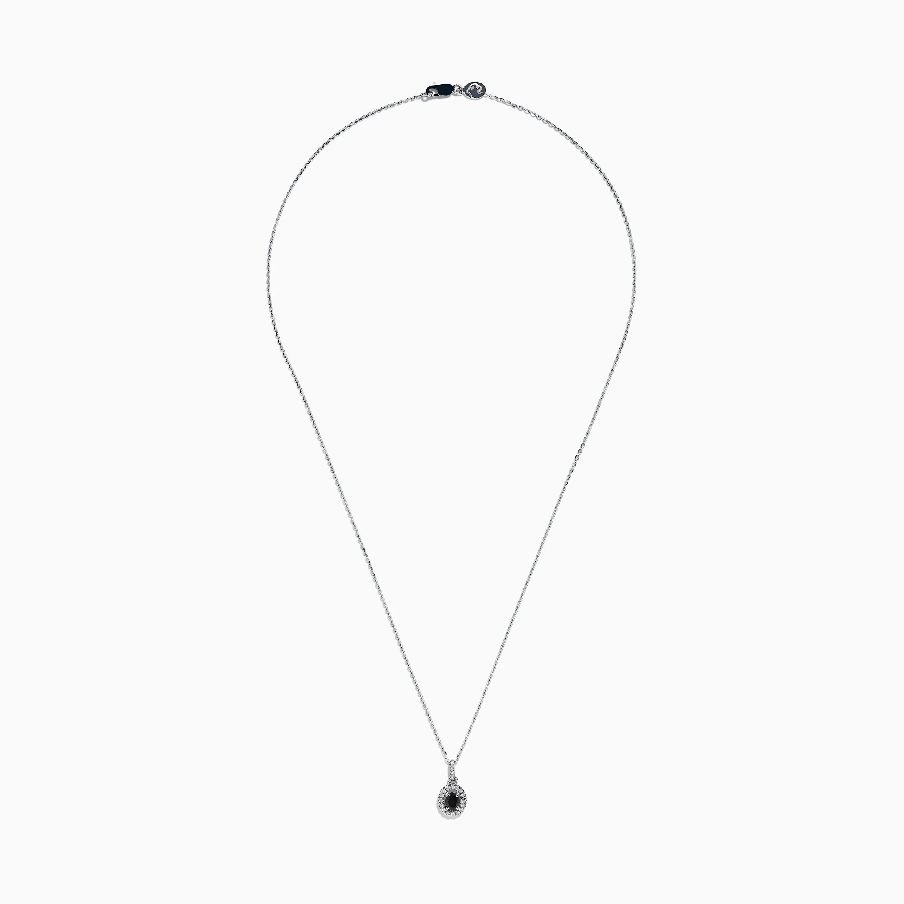 14K White Gold Black and White Diamond Halo Pendant sold by Effy product image thumbnail 3