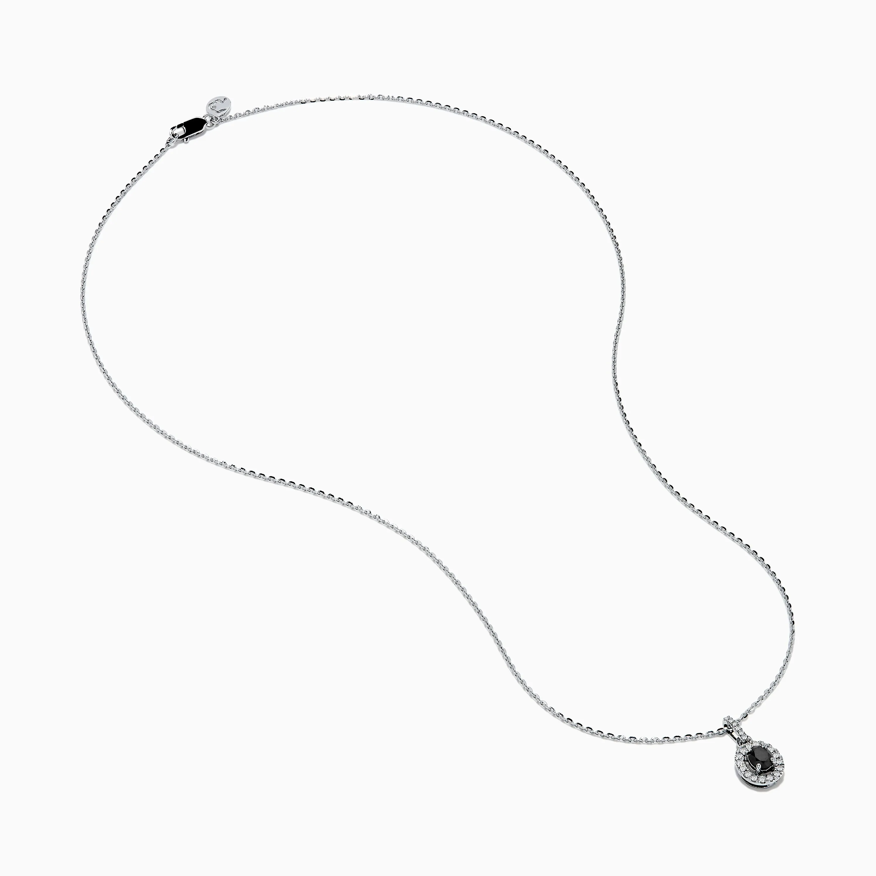 14K White Gold Black and White Diamond Halo Pendant sold by Effy product image thumbnail 2