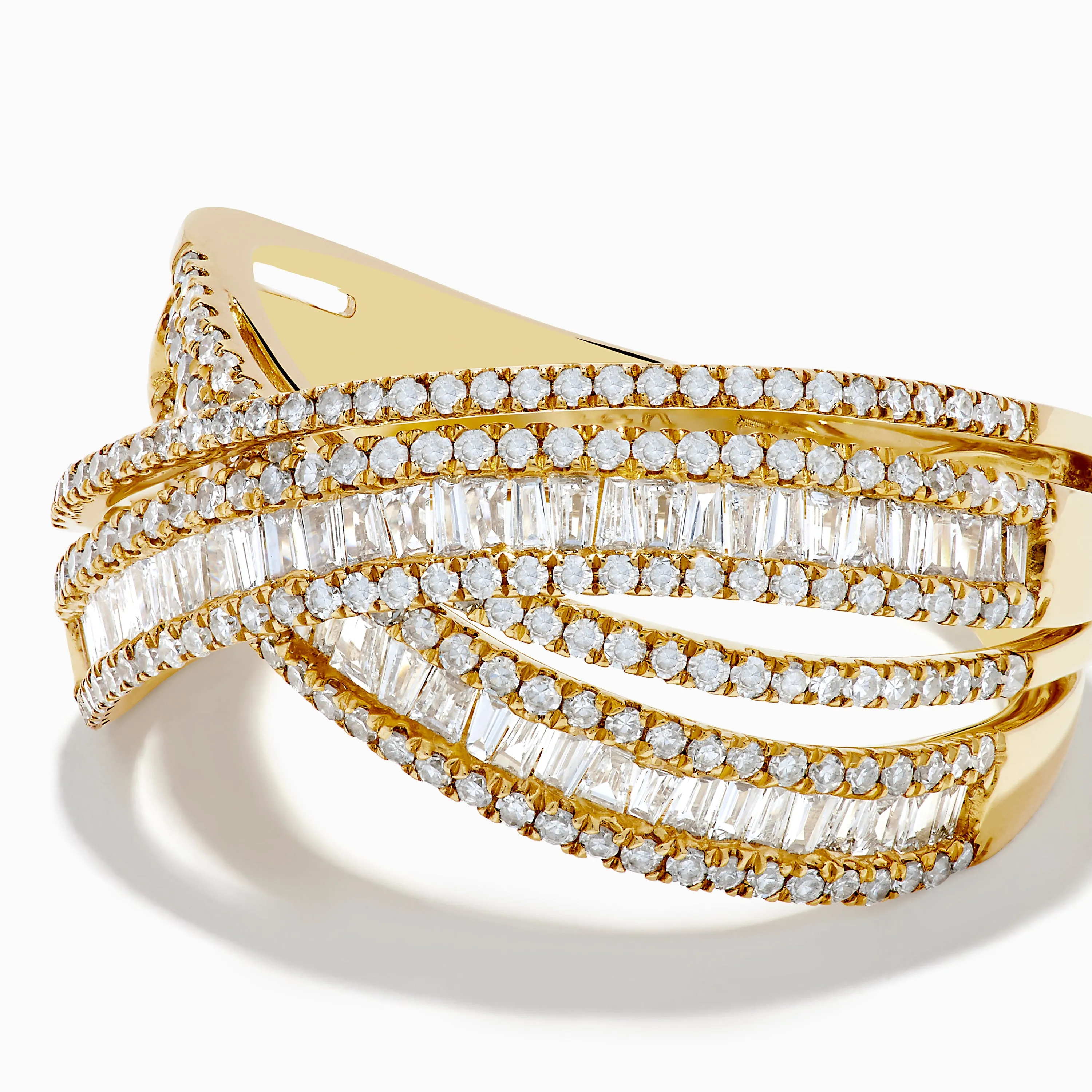 D'Oro 14K Yellow Gold Diamond Criss Cross Ring sold by Effy product image thumbnail 2