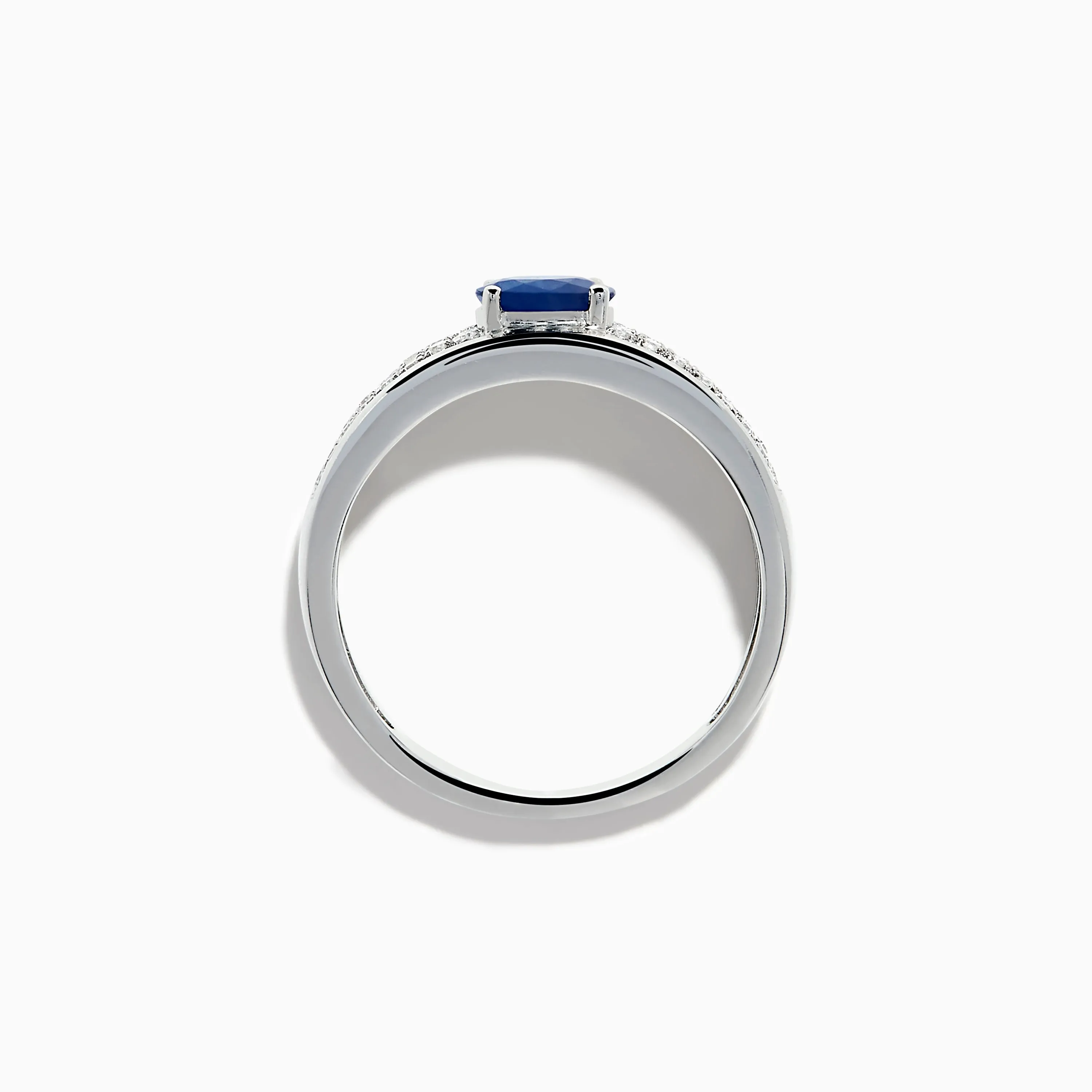 925 Sterling Silver Blue Sapphire and Diamond Ring sold by Effy product image thumbnail 3