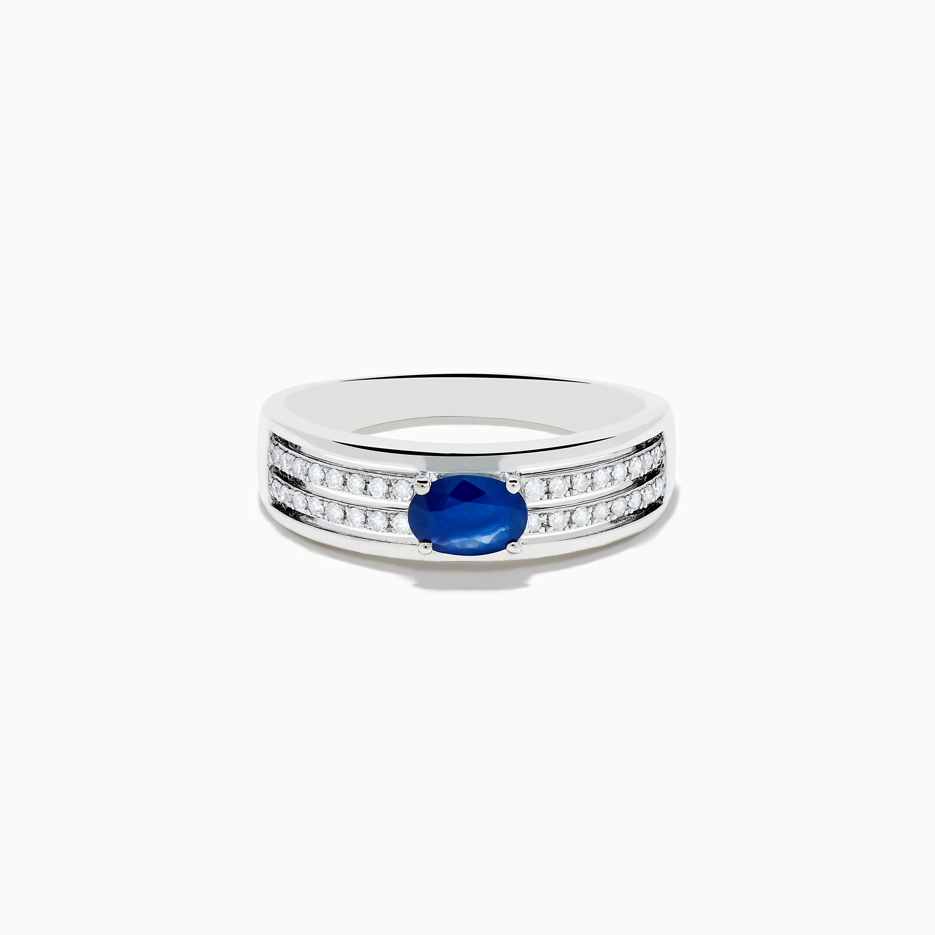 925 Sterling Silver Blue Sapphire and Diamond Ring sold by Effy