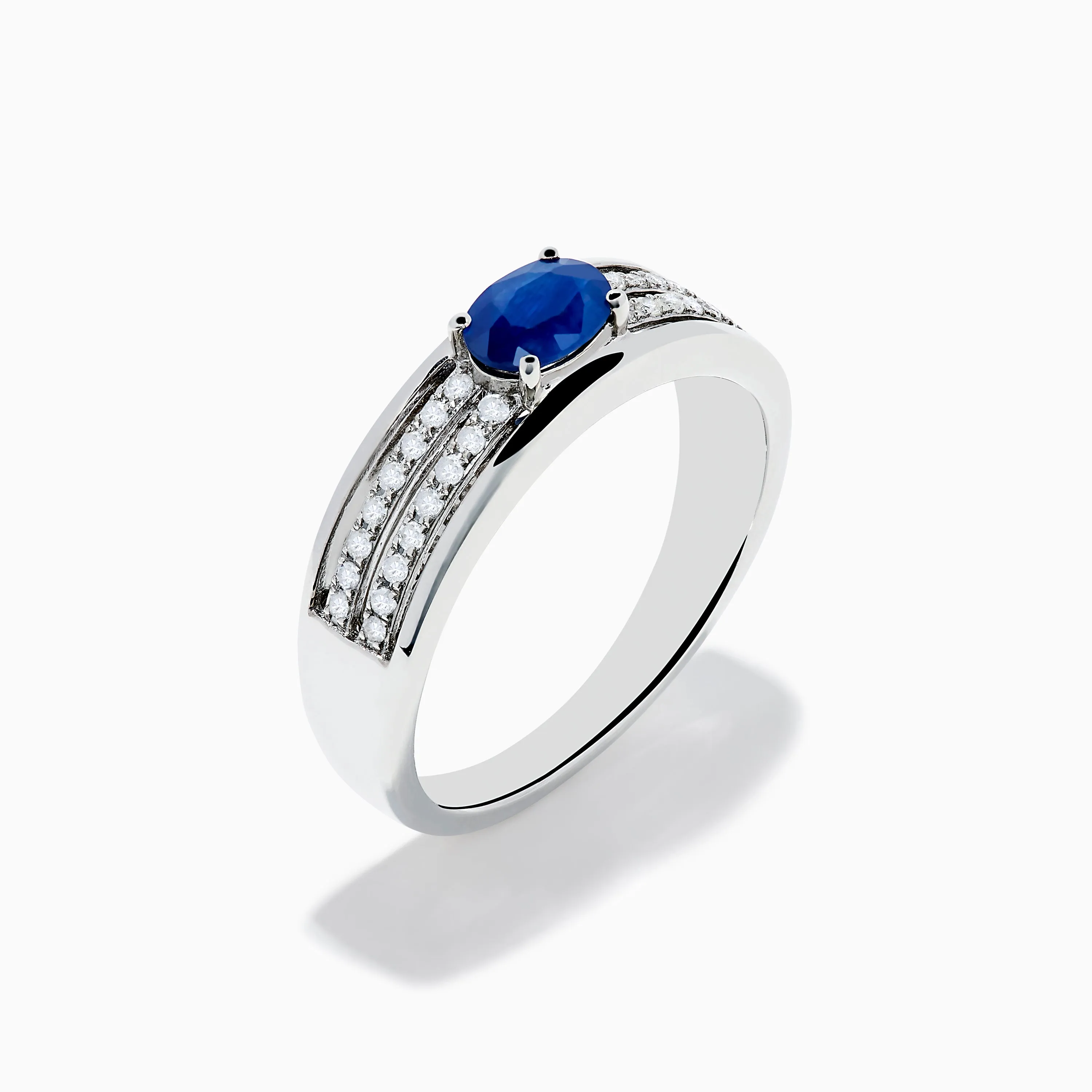 925 Sterling Silver Blue Sapphire and Diamond Ring sold by Effy product image thumbnail 4