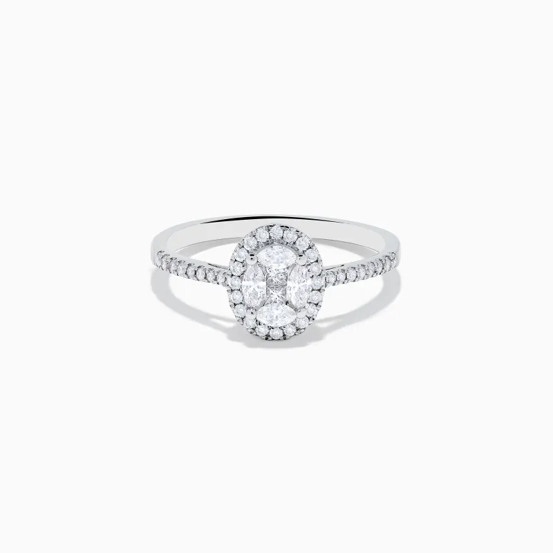 Classique 14K White Gold Diamond Cluster Ring sold by Effy