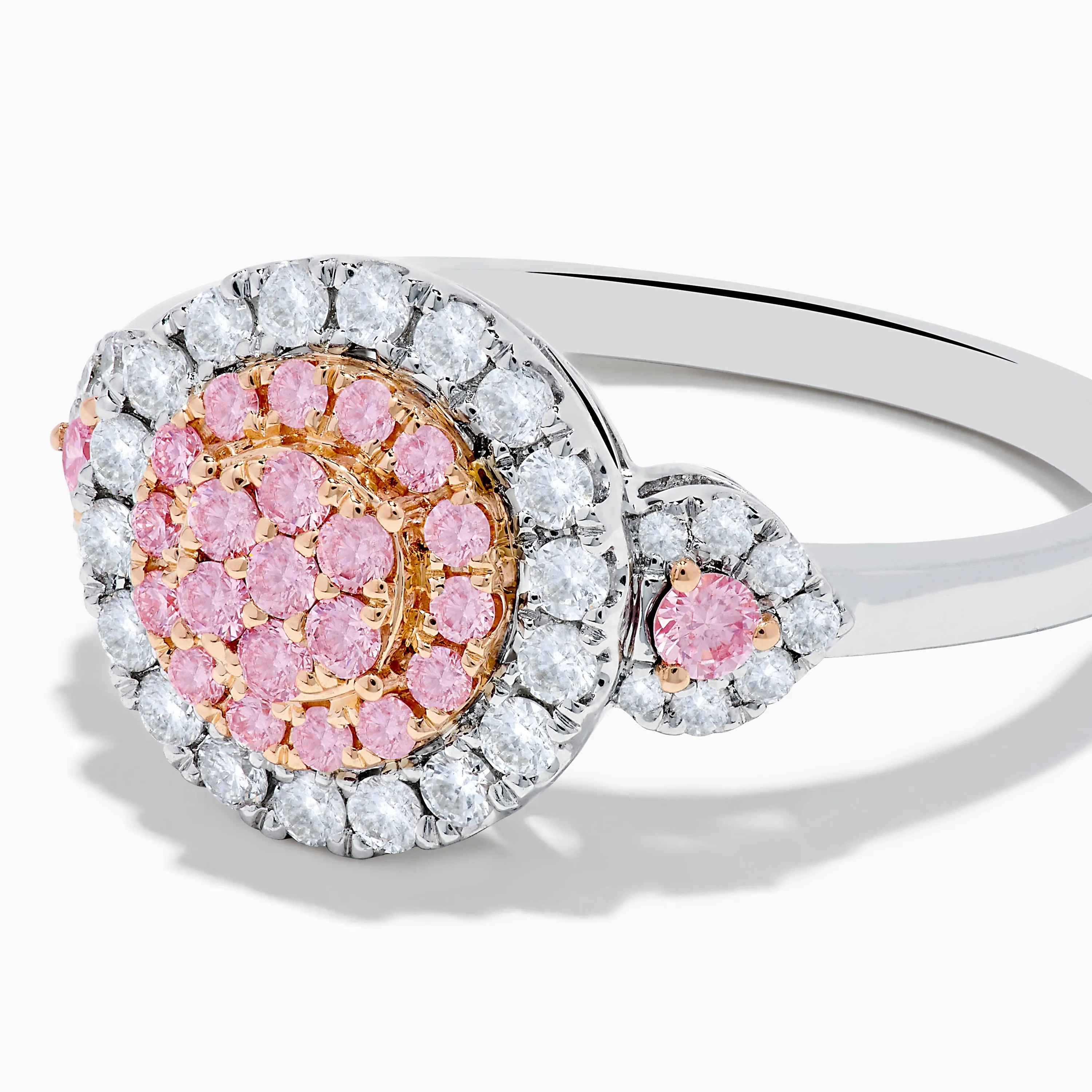 14K Two Tone Gold White and Pink Diamond Cluster Ring sold by Effy product image thumbnail 2