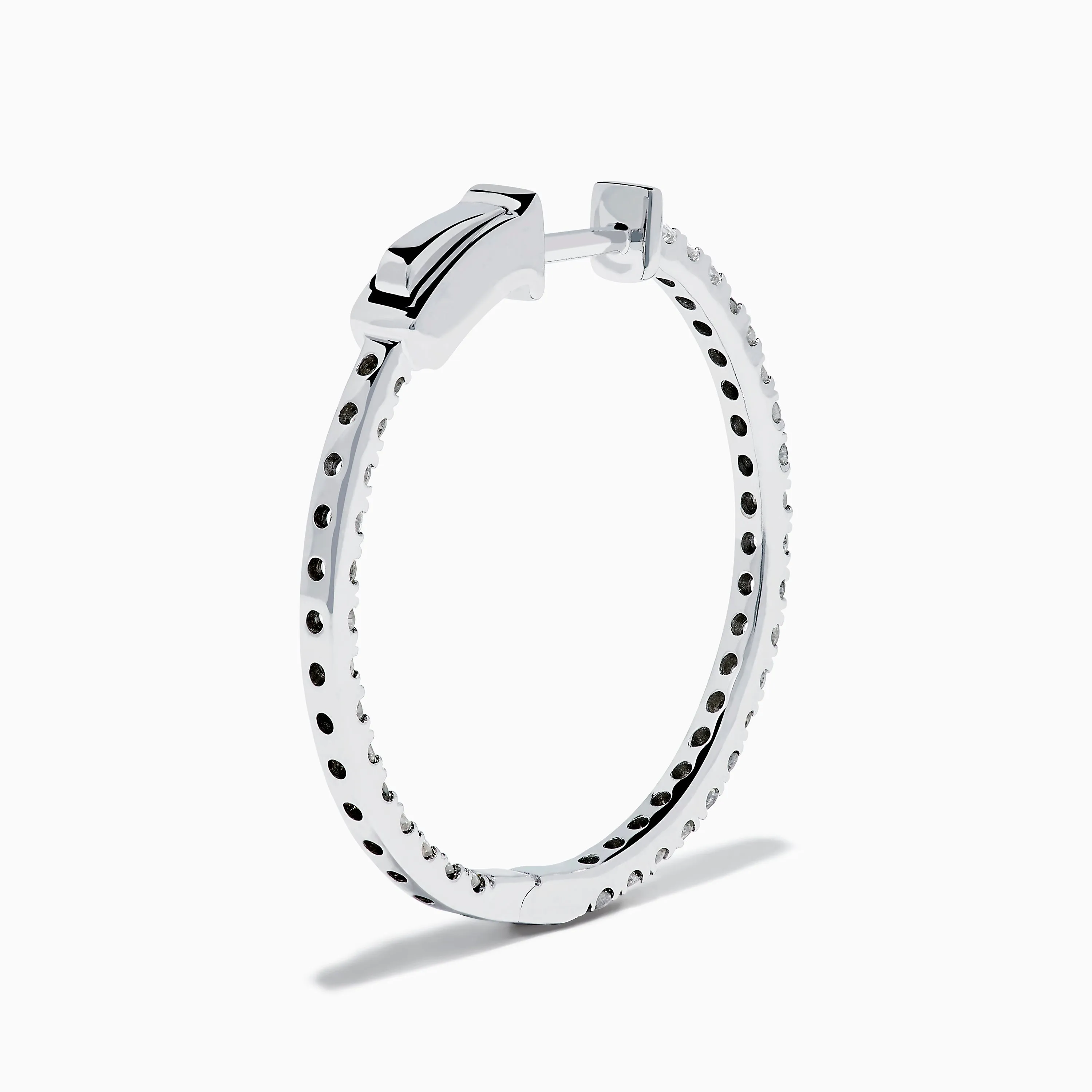 Pave Classica 14K White Gold Diamond 1" Hoop Earrings sold by Effy product image thumbnail 4
