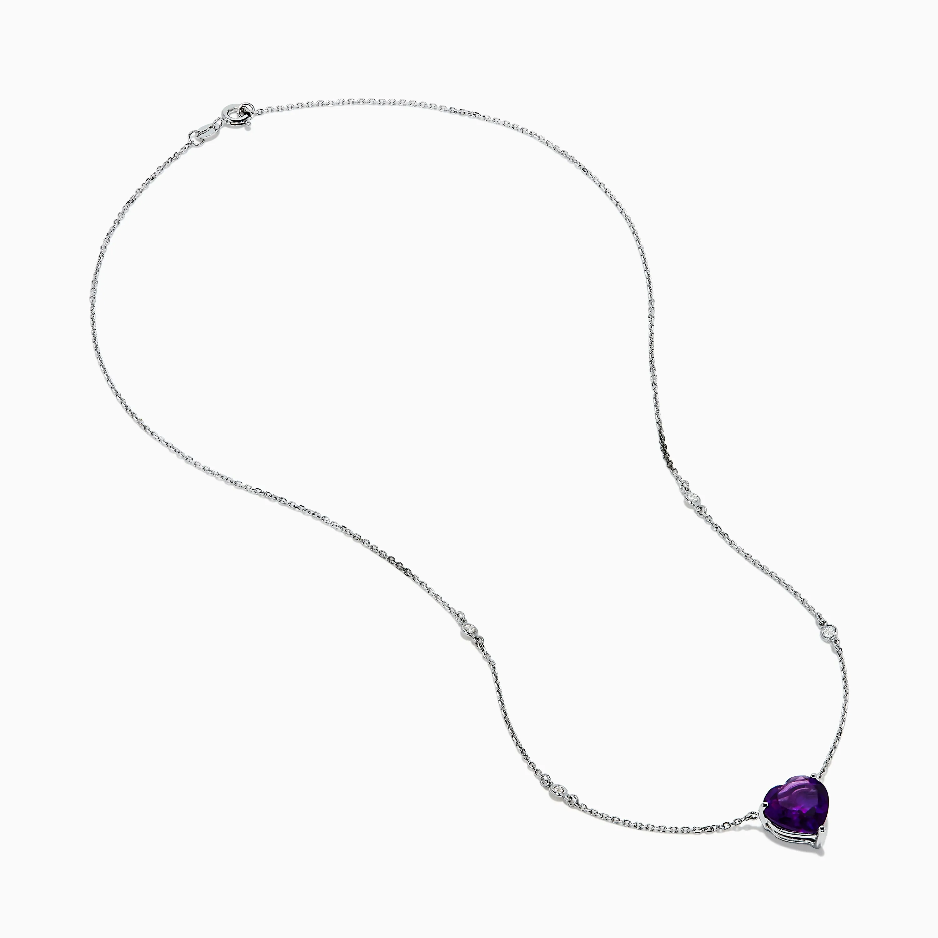 14K White Gold Amethyst and Diamond Heart Necklace sold by Effy product image thumbnail 2