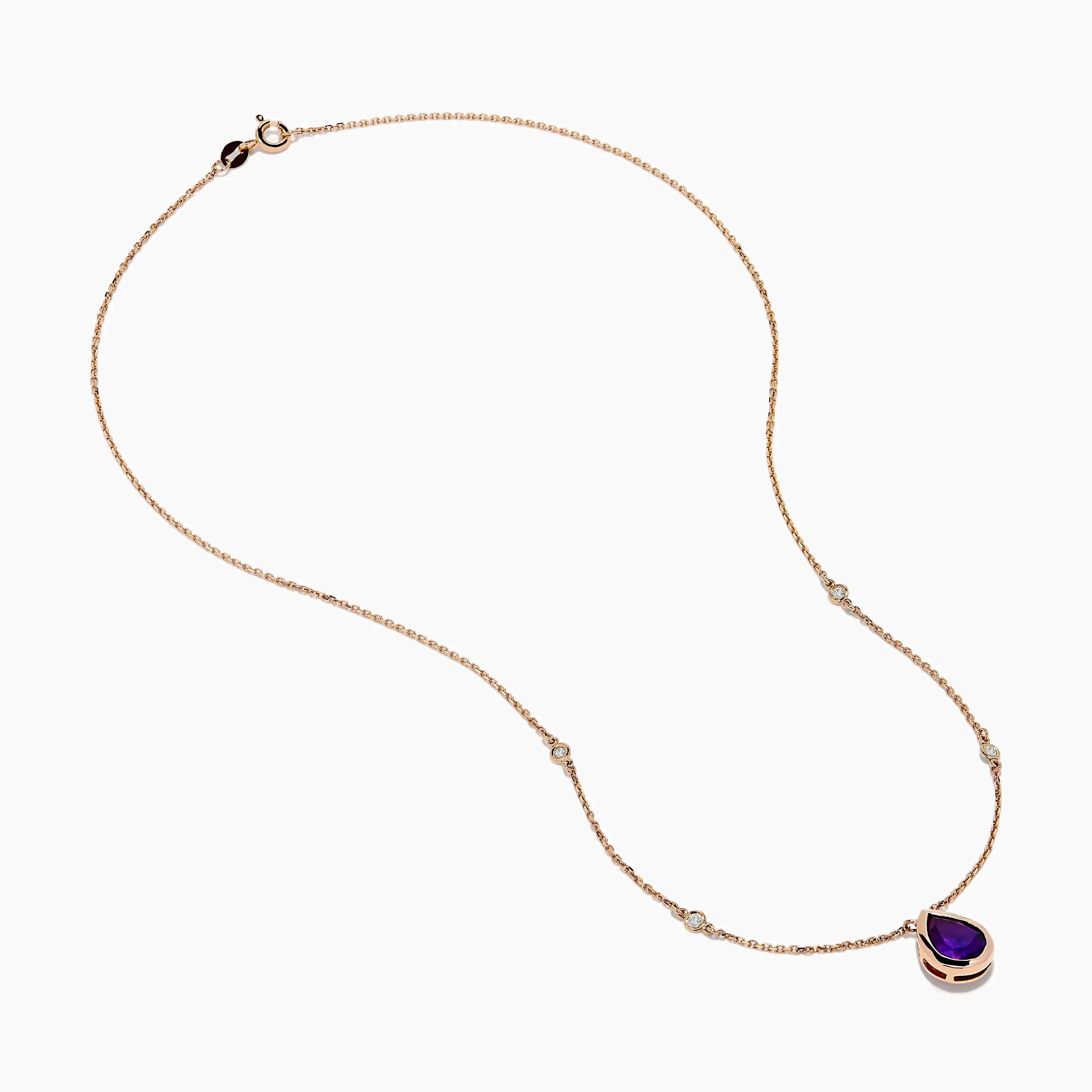 14K Rose Gold Amethyst and Diamond Necklace sold by Effy product image thumbnail 2