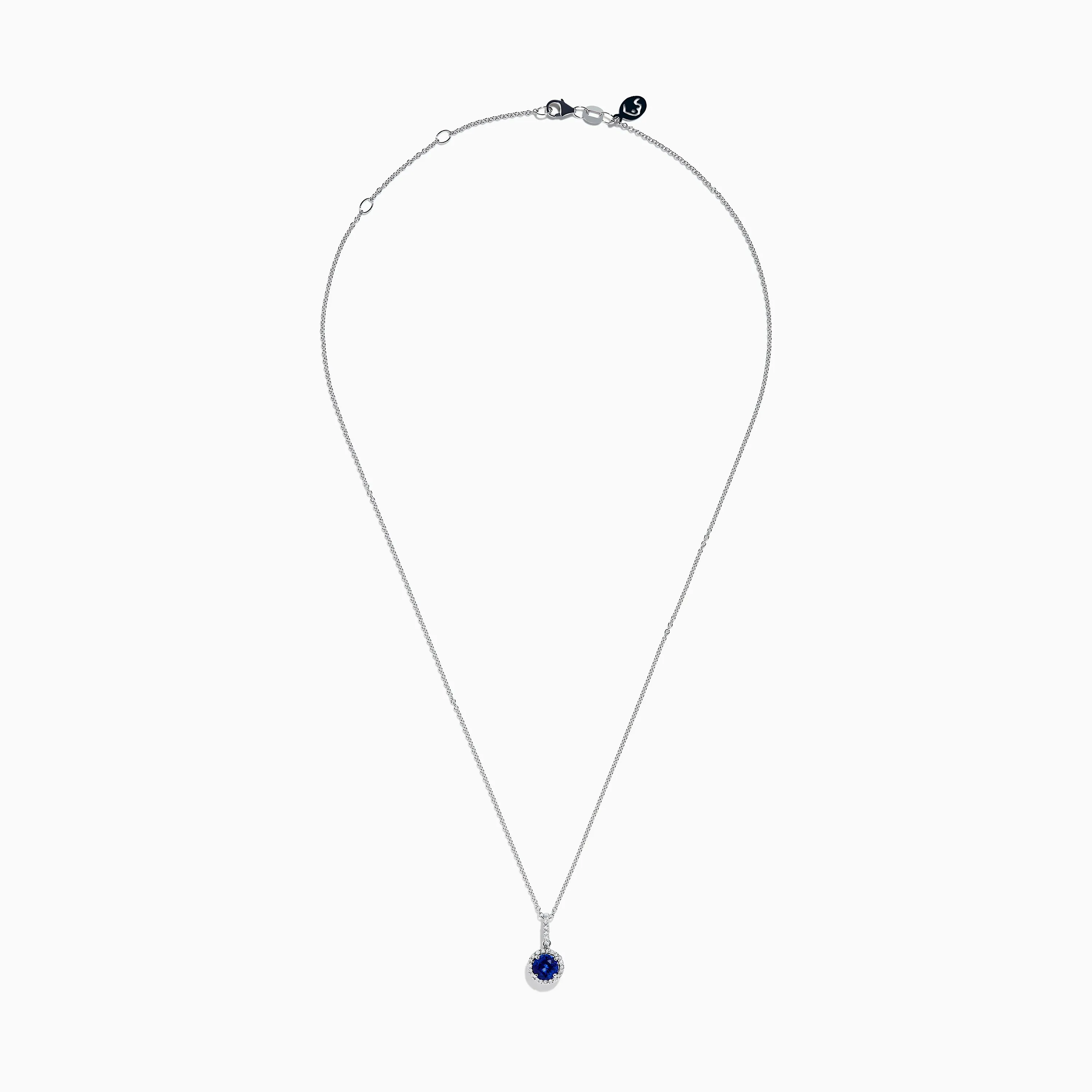 14K White Gold Tanzanite and Diamond Halo Pendant sold by Effy product image thumbnail 3