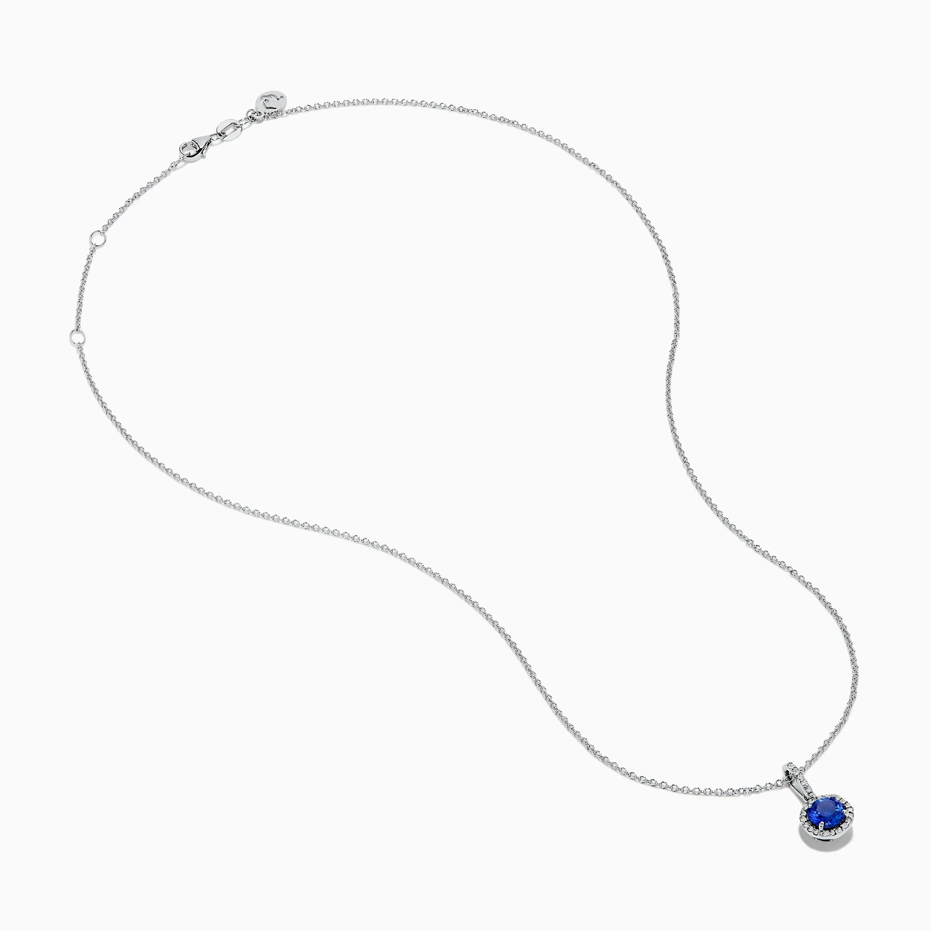 14K White Gold Tanzanite and Diamond Halo Pendant sold by Effy product image thumbnail 2