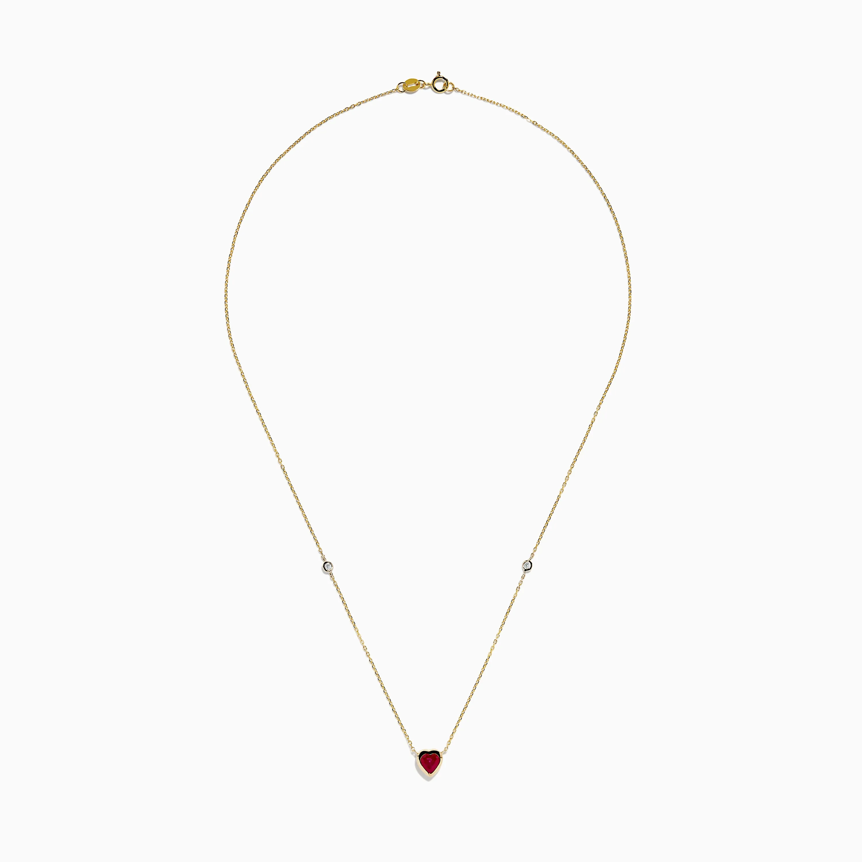 Ruby Royale 14K Yellow Gold Ruby and Diamond Heart Necklace sold by Effy product image thumbnail 3