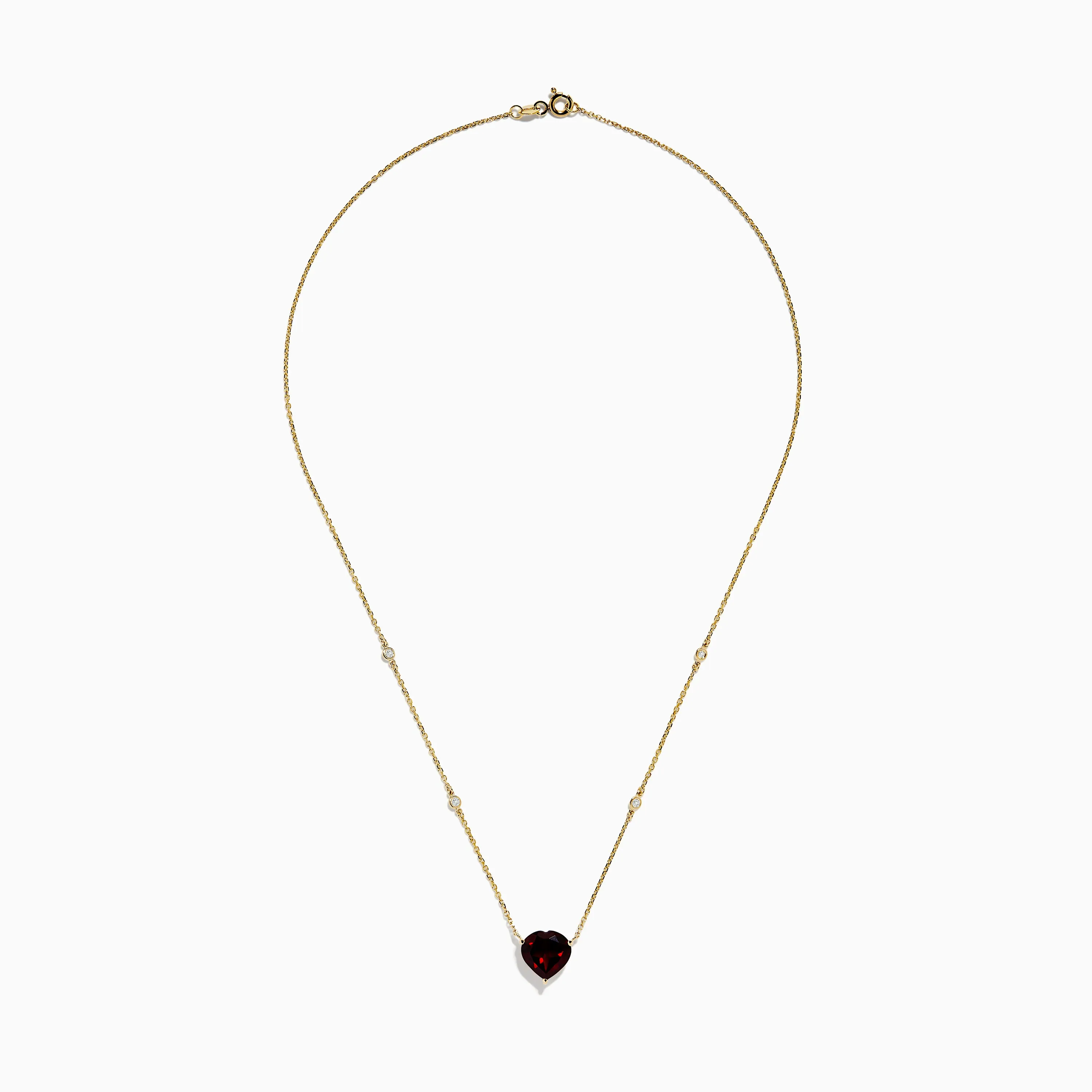 Bordeaux 14K Yellow Gold Garnet and Diamond Heart Necklace sold by Effy product image thumbnail 3