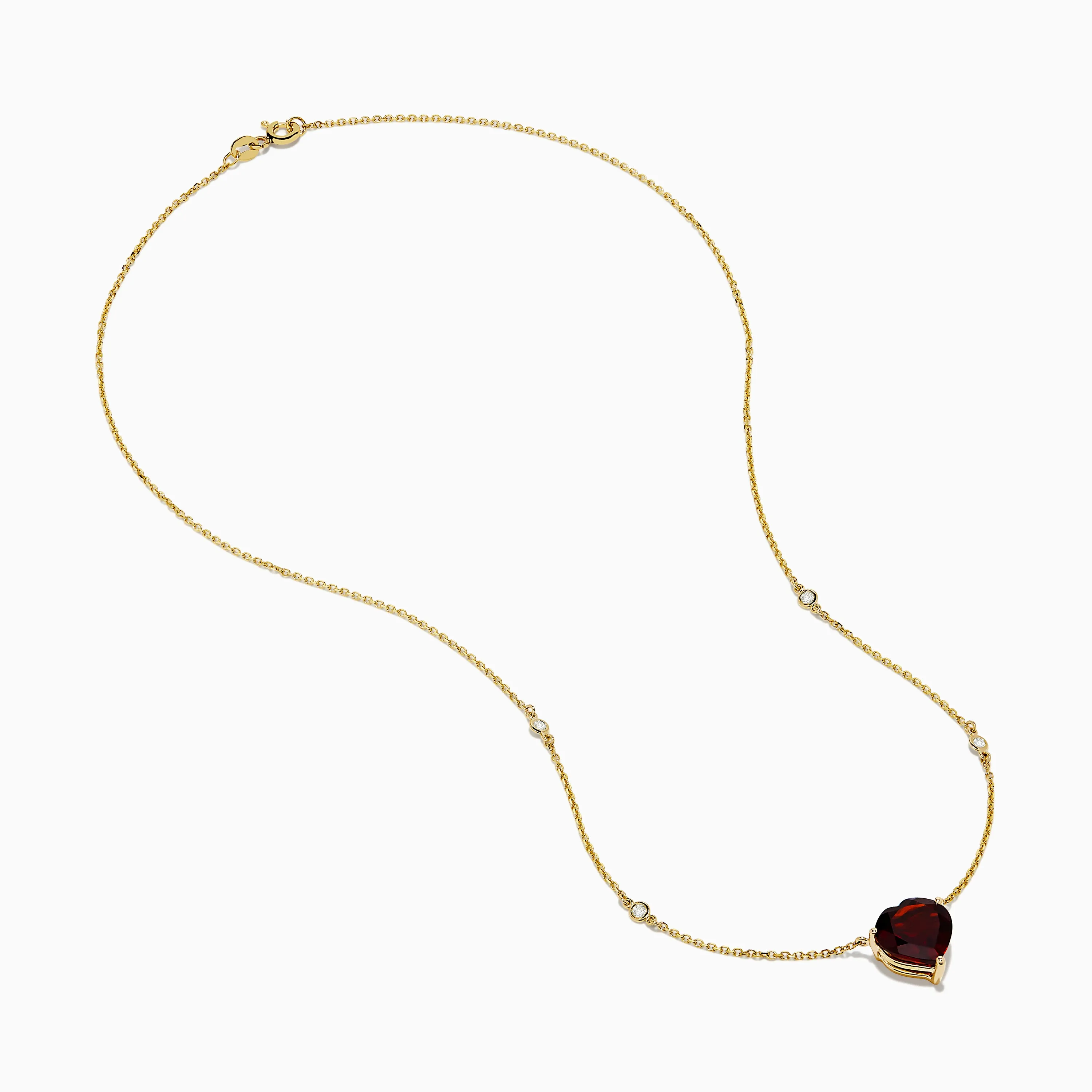 Bordeaux 14K Yellow Gold Garnet and Diamond Heart Necklace sold by Effy product image thumbnail 2