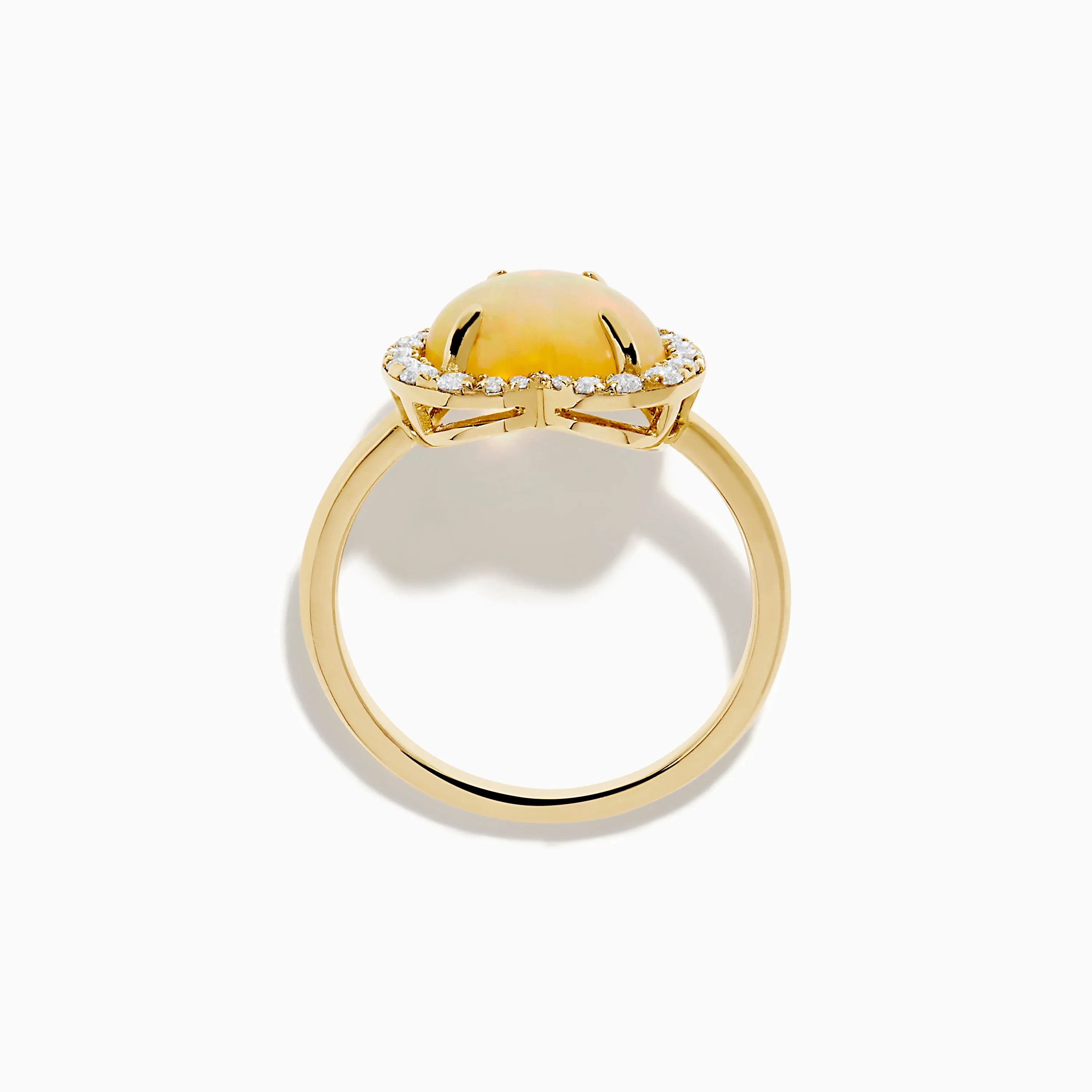 Aurora 14K Yellow Gold Opal and Diamond Heart Halo Ring sold by Effy product image thumbnail 3