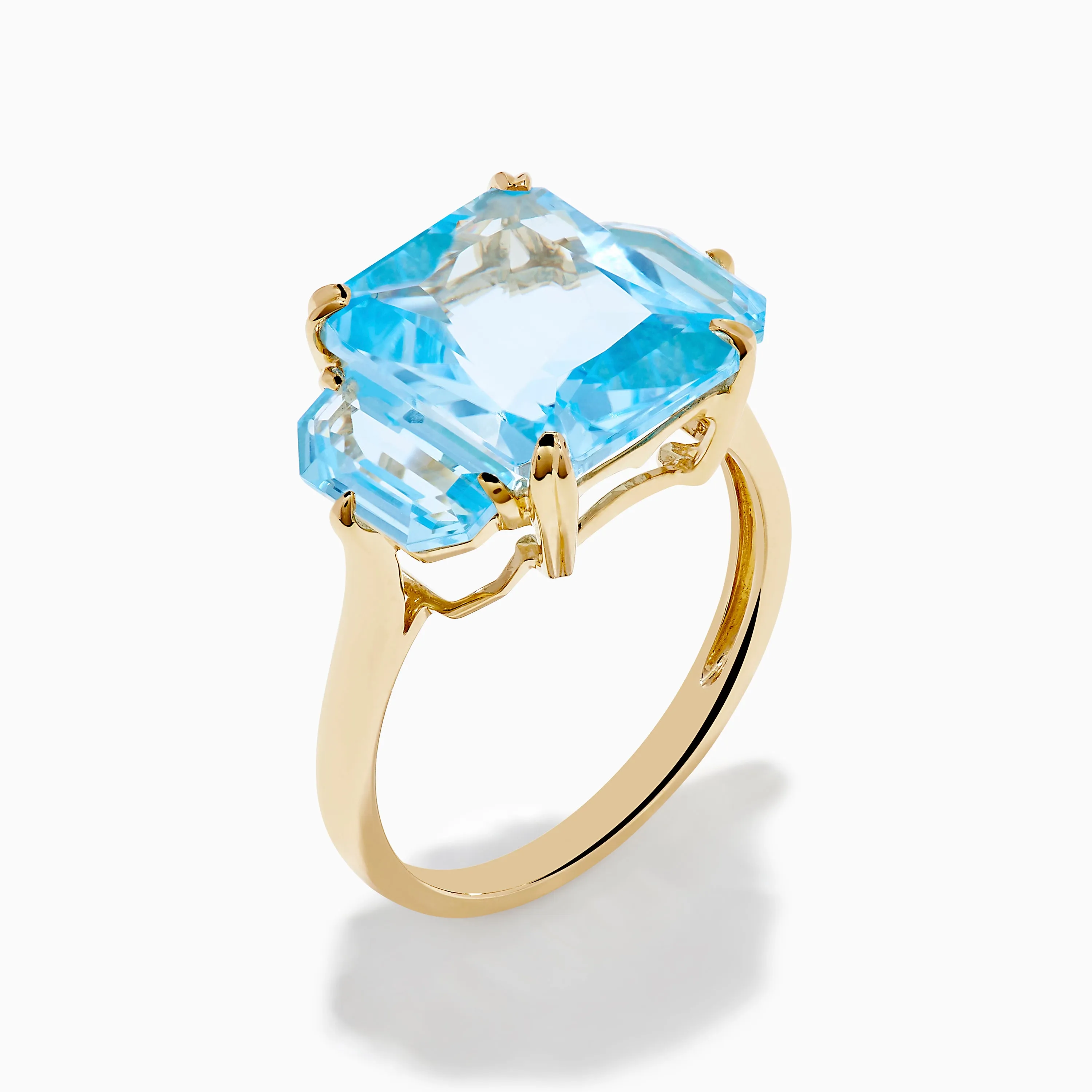 Ocean Bleu 14K Yellow Gold Sky Blue Topaz 3-Stone Ring sold by Effy product image thumbnail 4