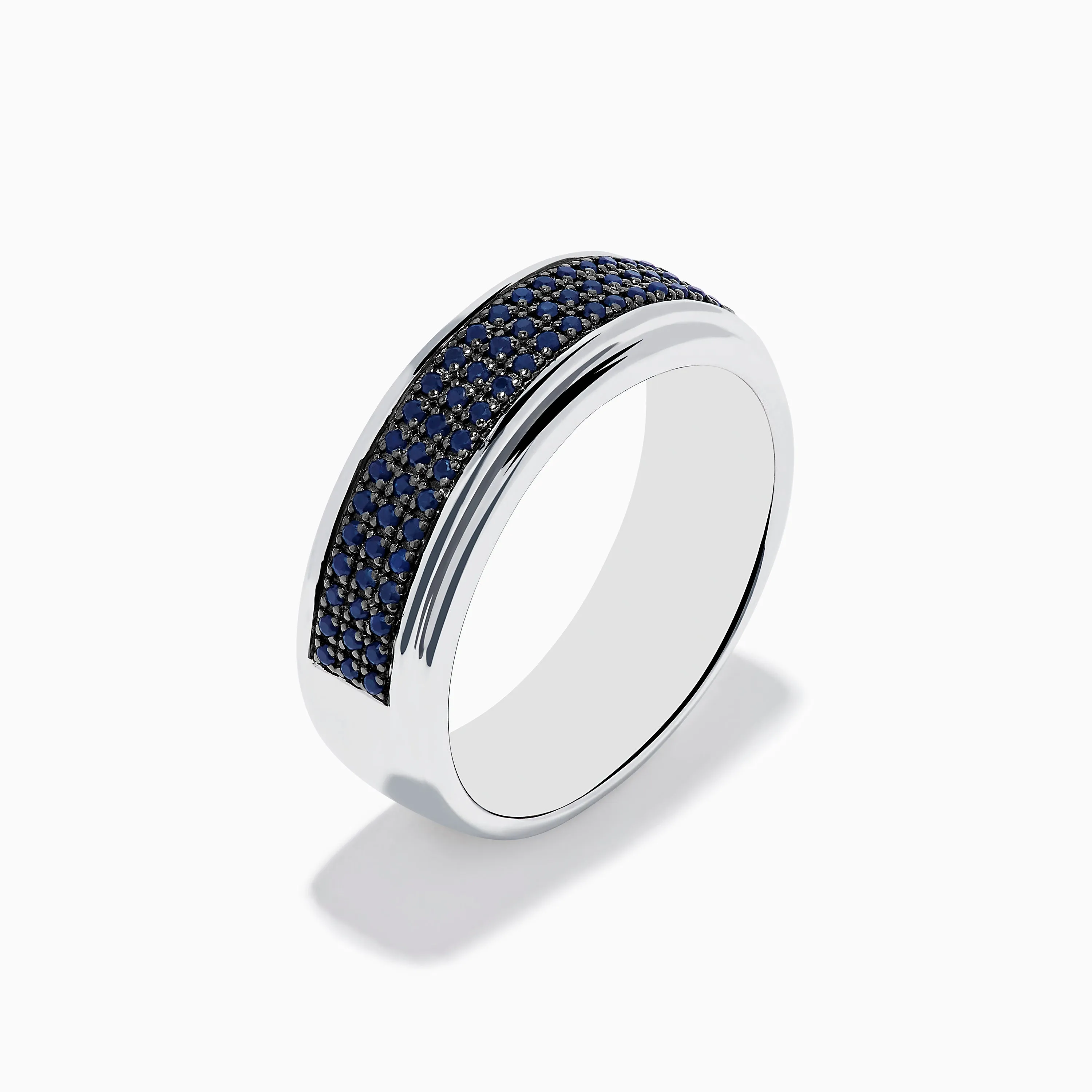 Men's 925 Sterling Silver Black Sapphire Band Ring sold by Effy product image thumbnail 4