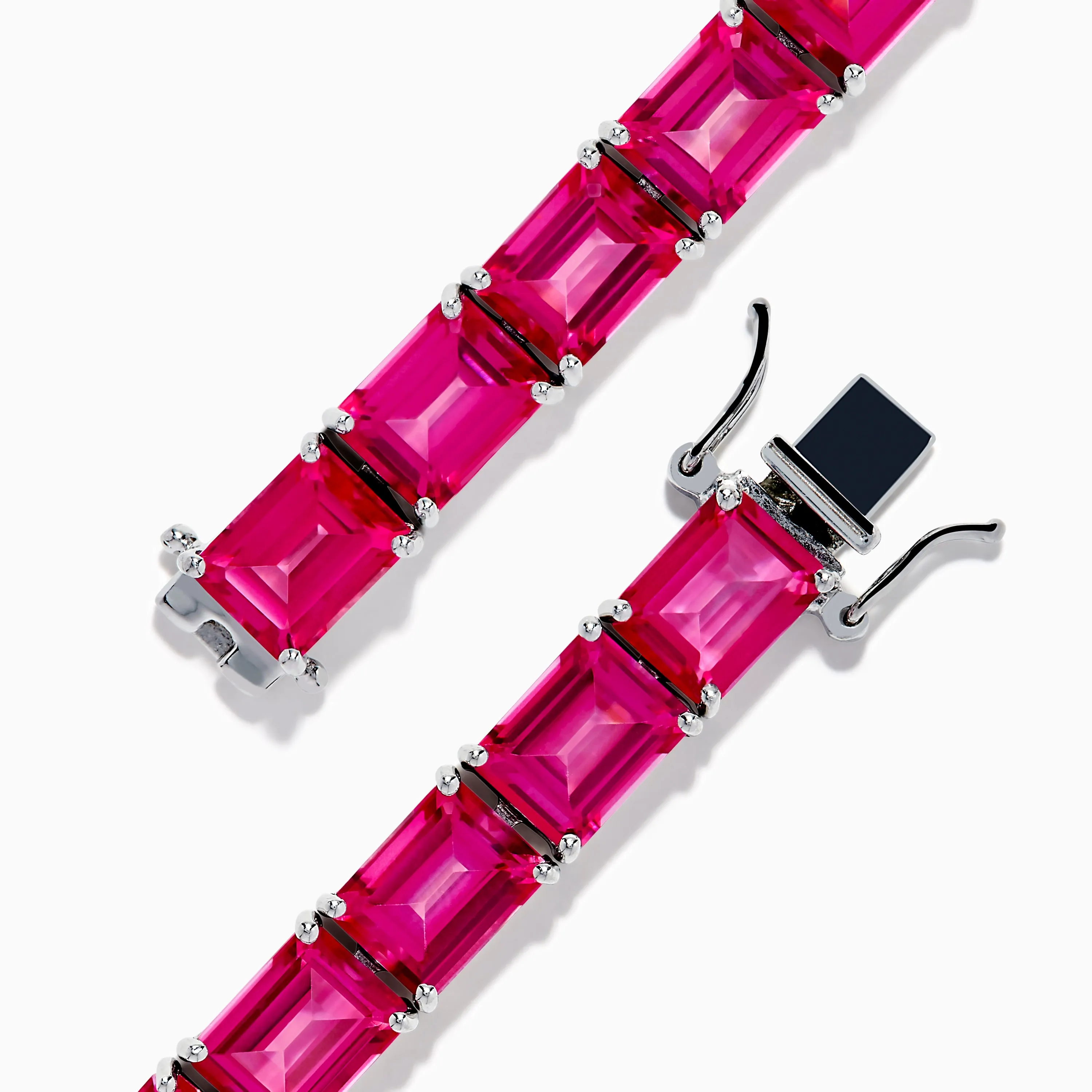 925 Sterling Silver Pink Topaz Tennis Bracelet sold by Effy product image thumbnail 4