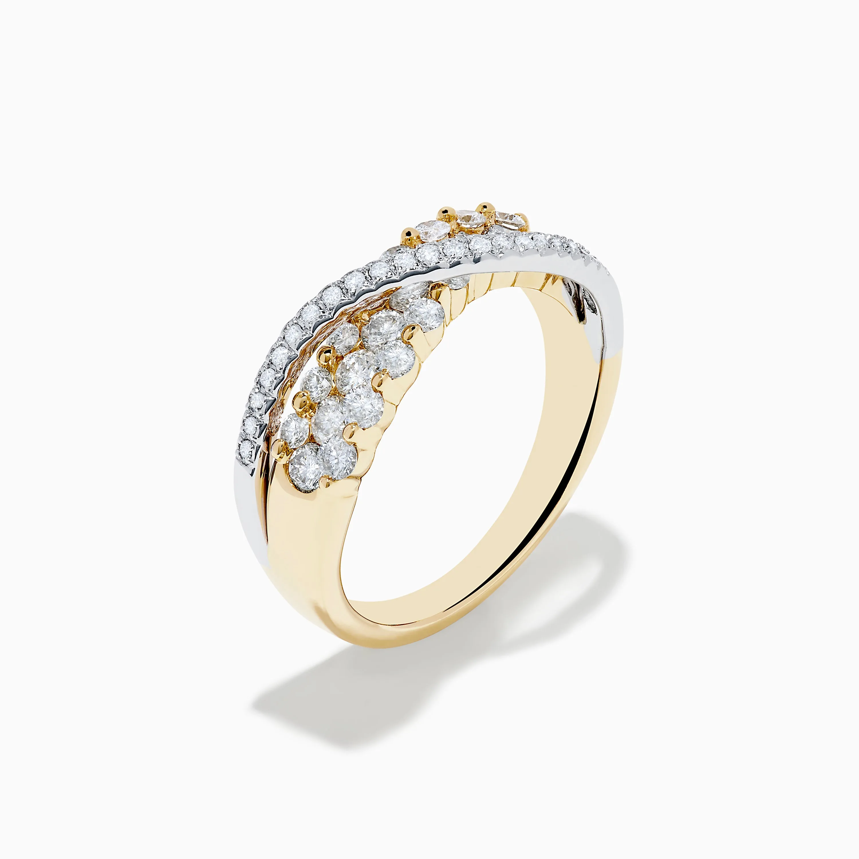 14K Two Tone Gold Diamond Criss Cross Ring sold by Effy product image thumbnail 4