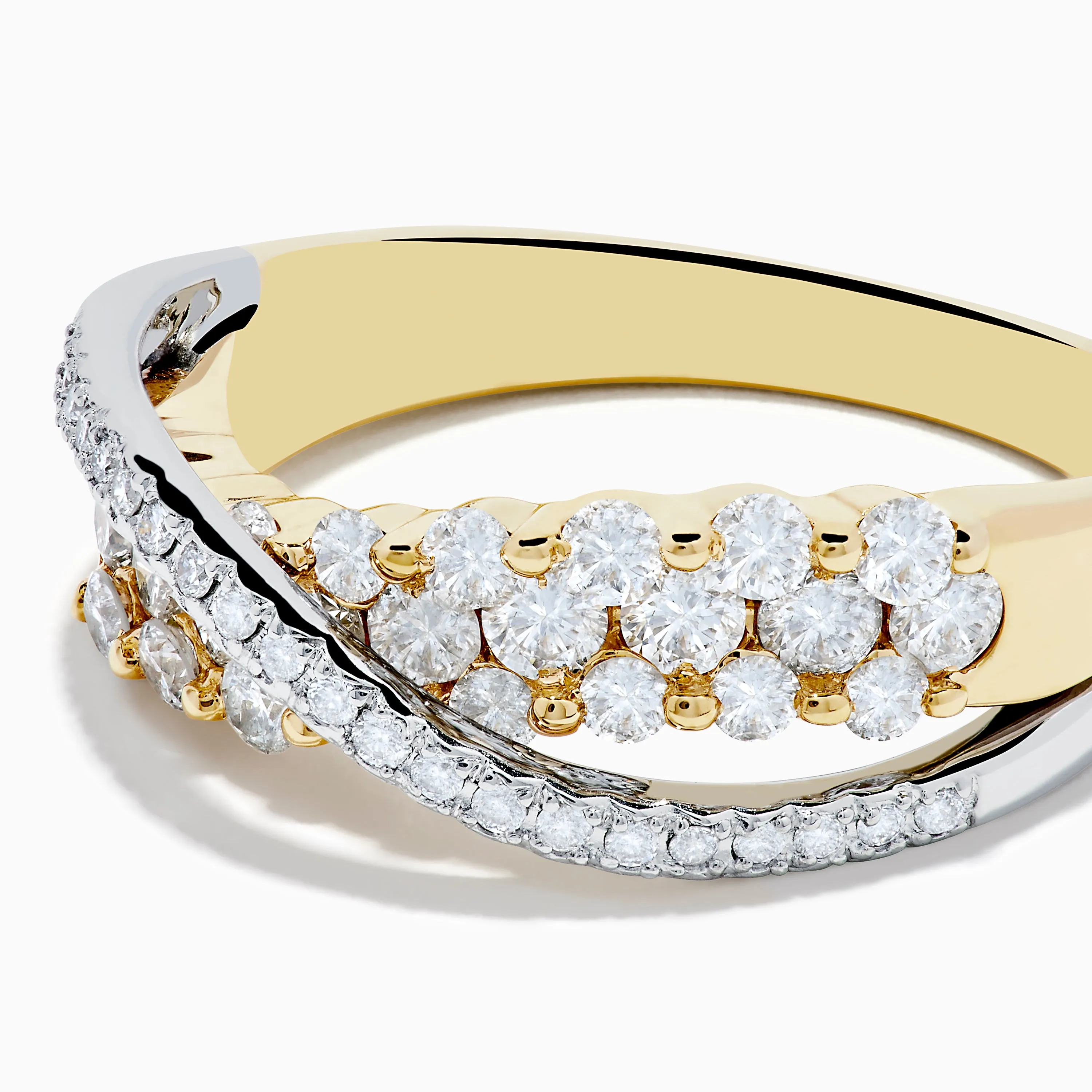 14K Two Tone Gold Diamond Criss Cross Ring sold by Effy product image thumbnail 2