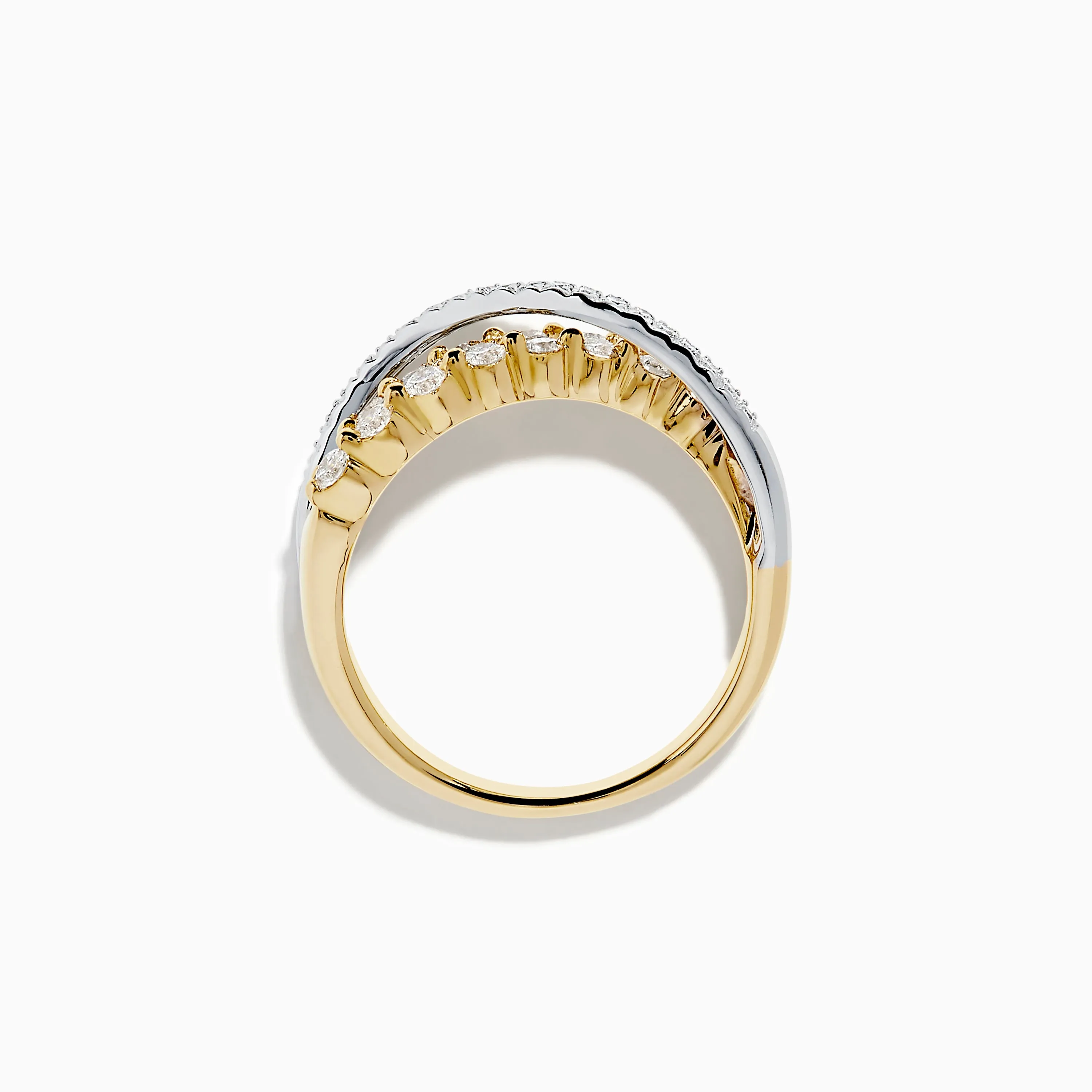 14K Two Tone Gold Diamond Criss Cross Ring sold by Effy product image thumbnail 3