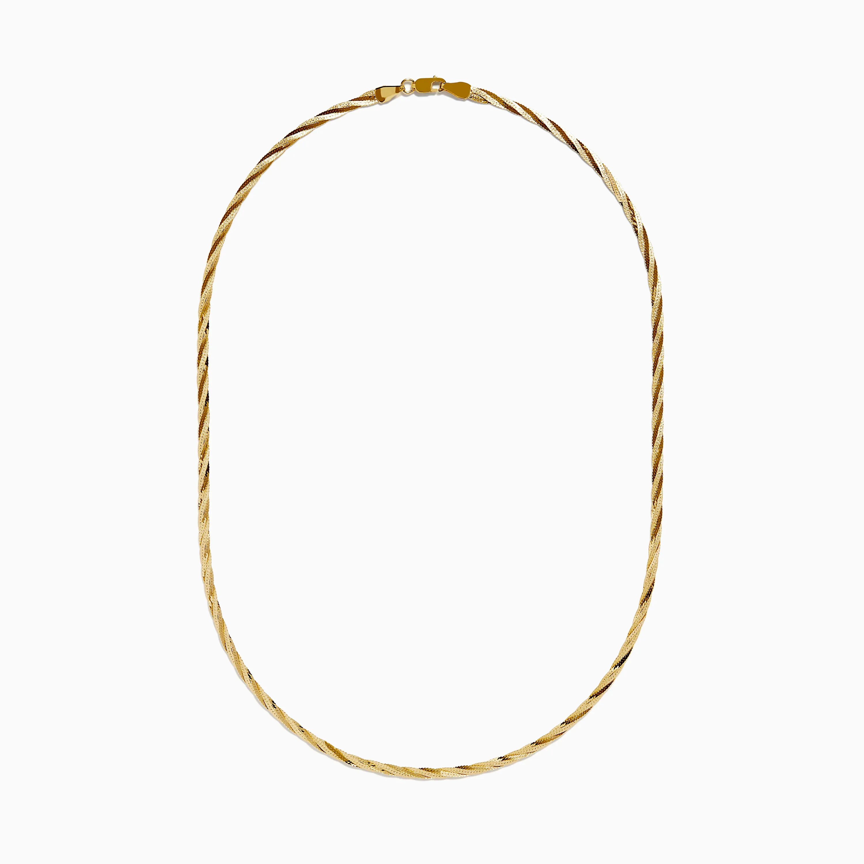 14K Yellow Gold Textured Braided Herringbone Chain sold by Effy product image thumbnail 3
