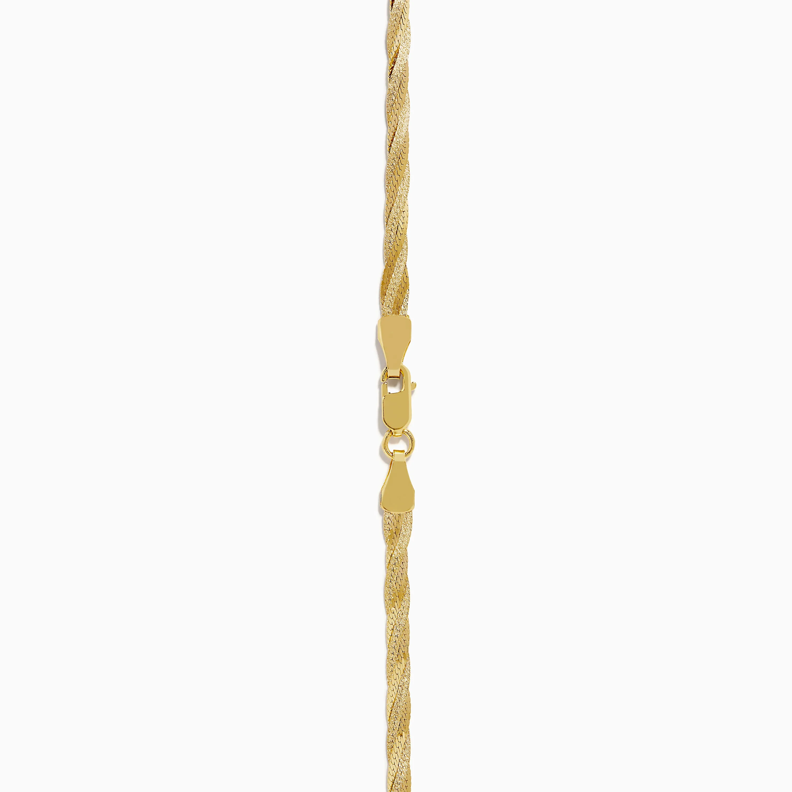 14K Yellow Gold Textured Braided Herringbone Chain sold by Effy product image thumbnail 4