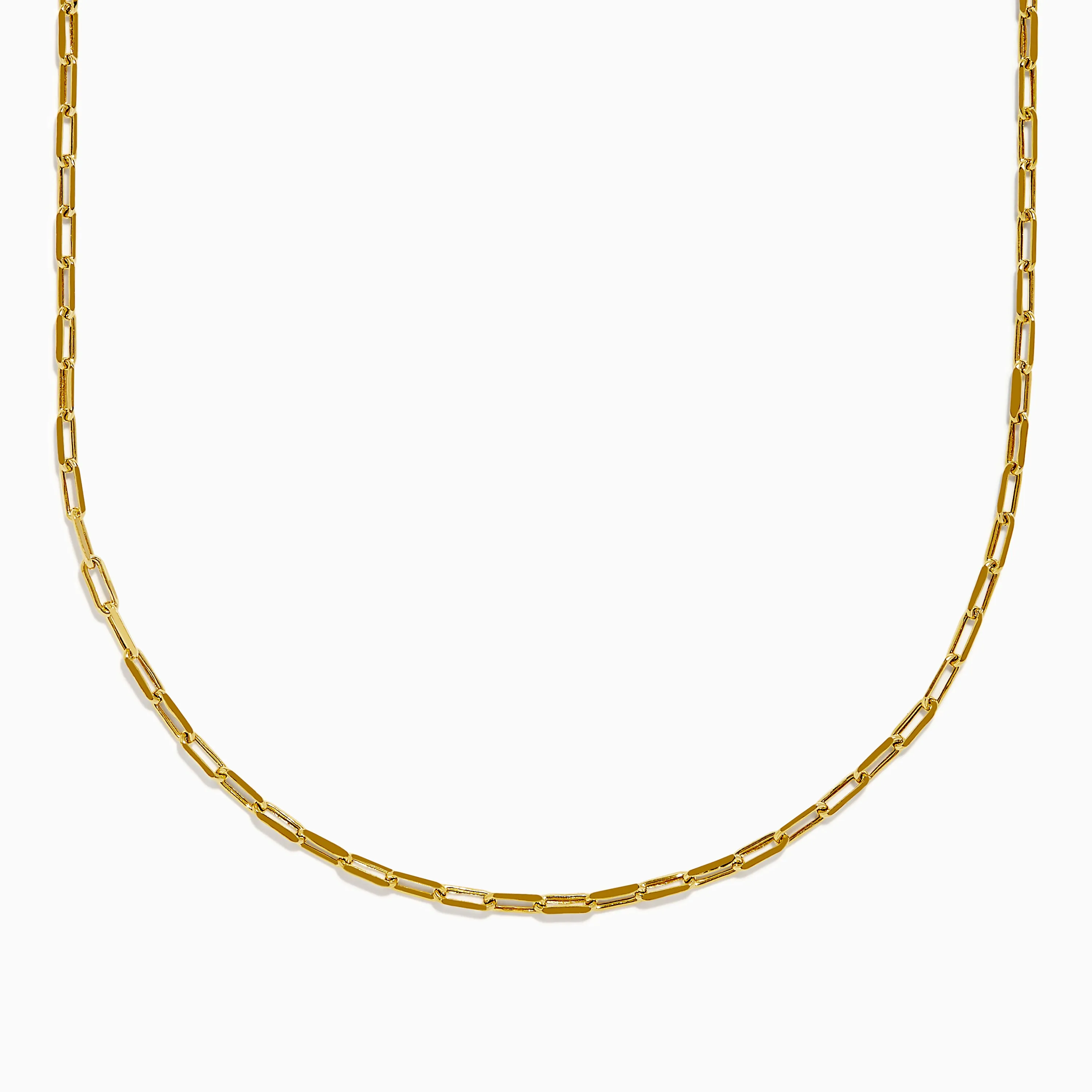 14K Yellow Gold Hollow 22" Paperclip Chain sold by Effy