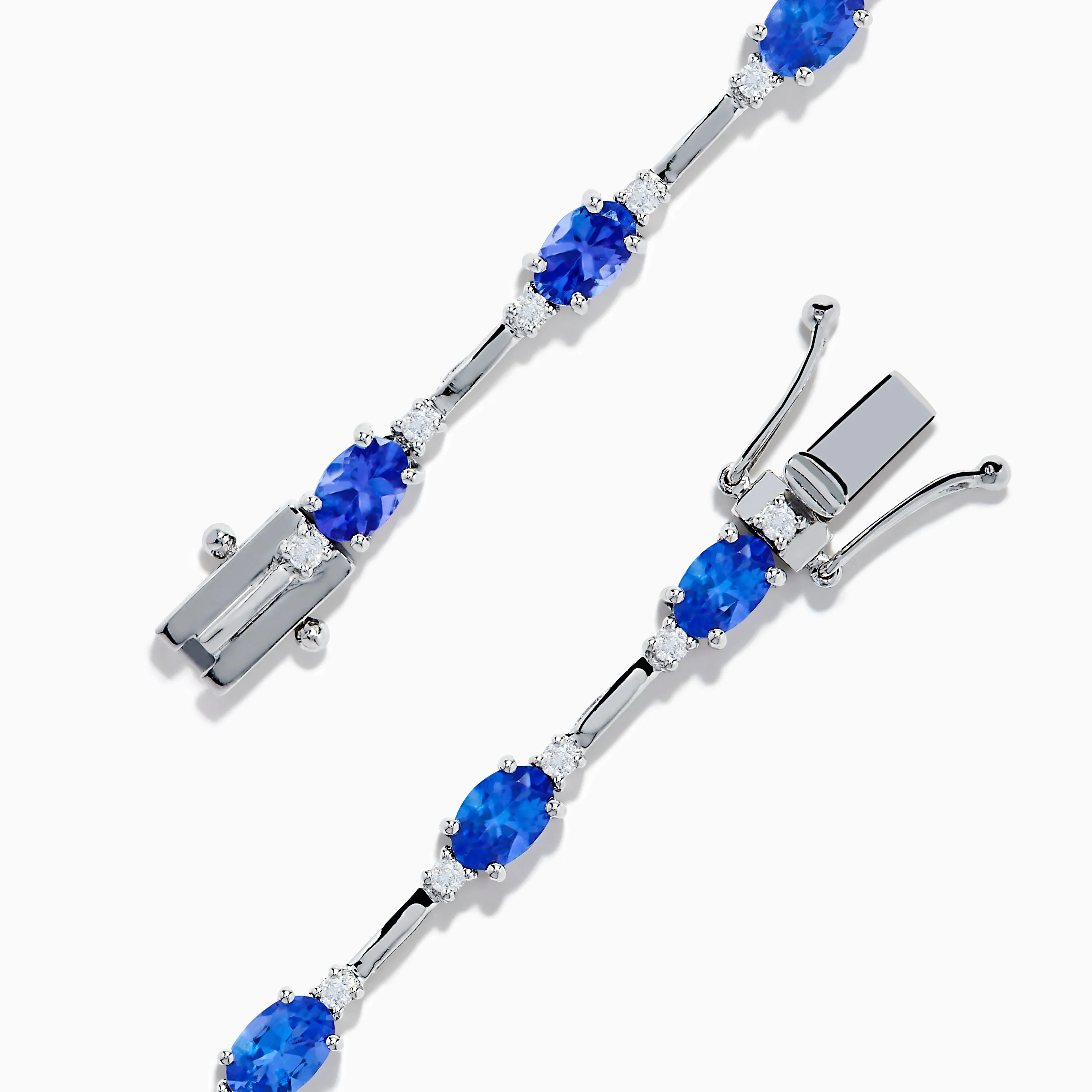 14K White Gold Tanzanite and Diamond Station Bracelet sold by Effy product image thumbnail 4