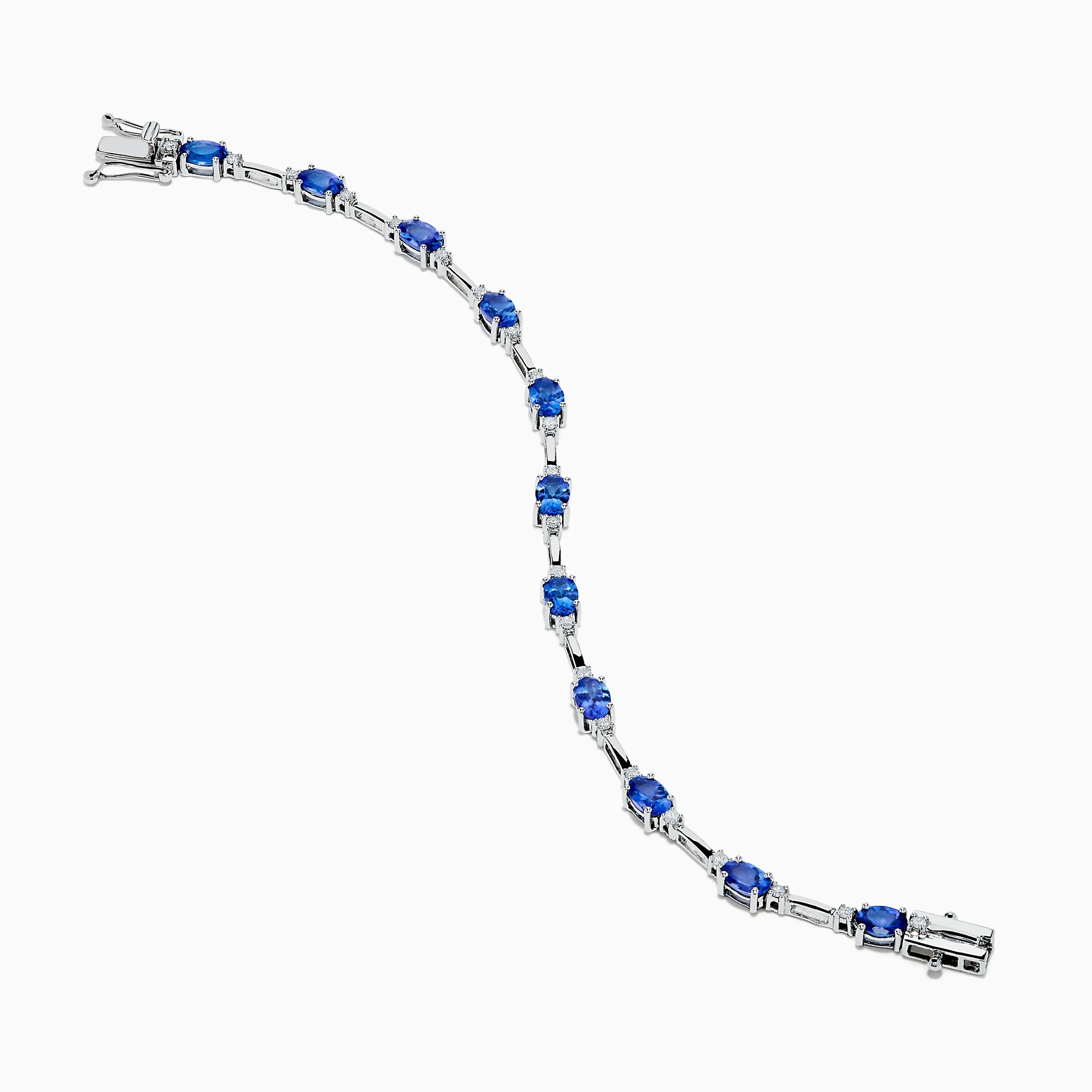 14K White Gold Tanzanite and Diamond Station Bracelet sold by Effy product image thumbnail 2
