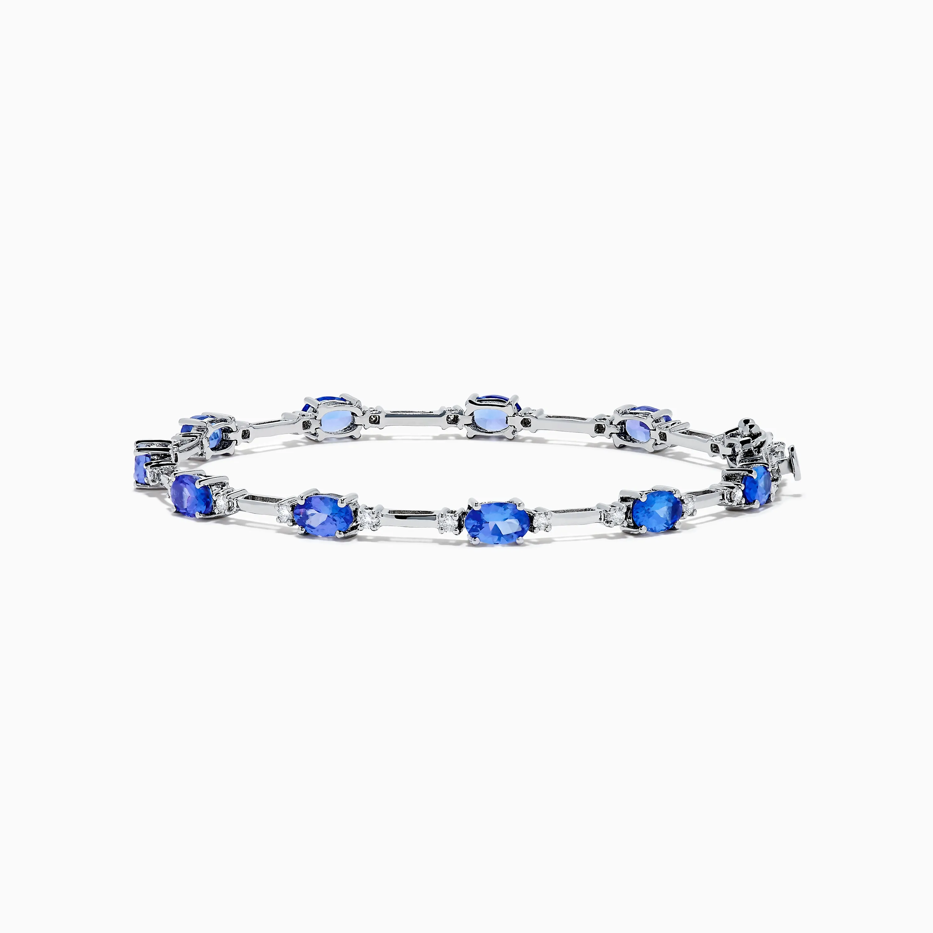 14K White Gold Tanzanite and Diamond Station Bracelet sold by Effy